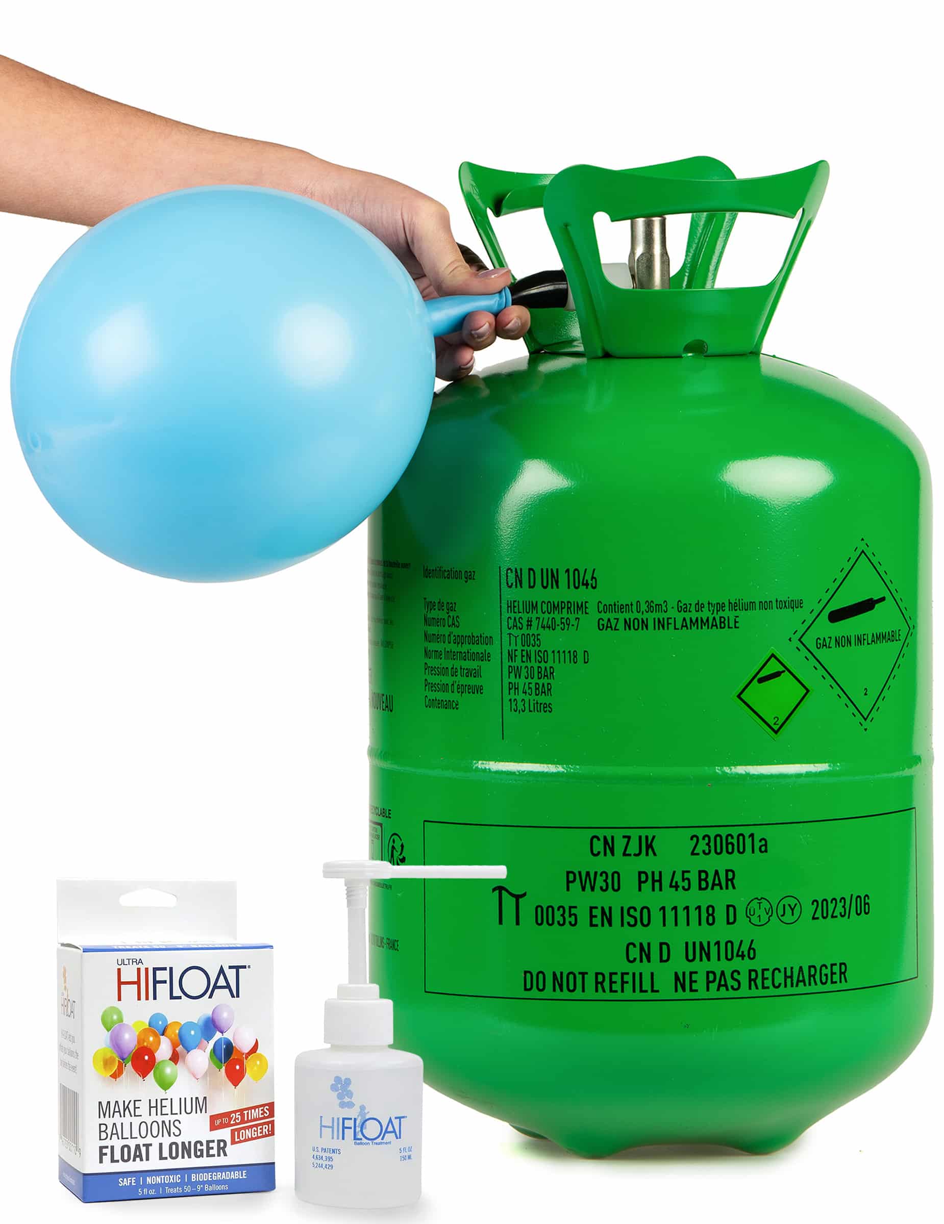 Helium und Hi-Float Set für bis zu 50 Ballons
