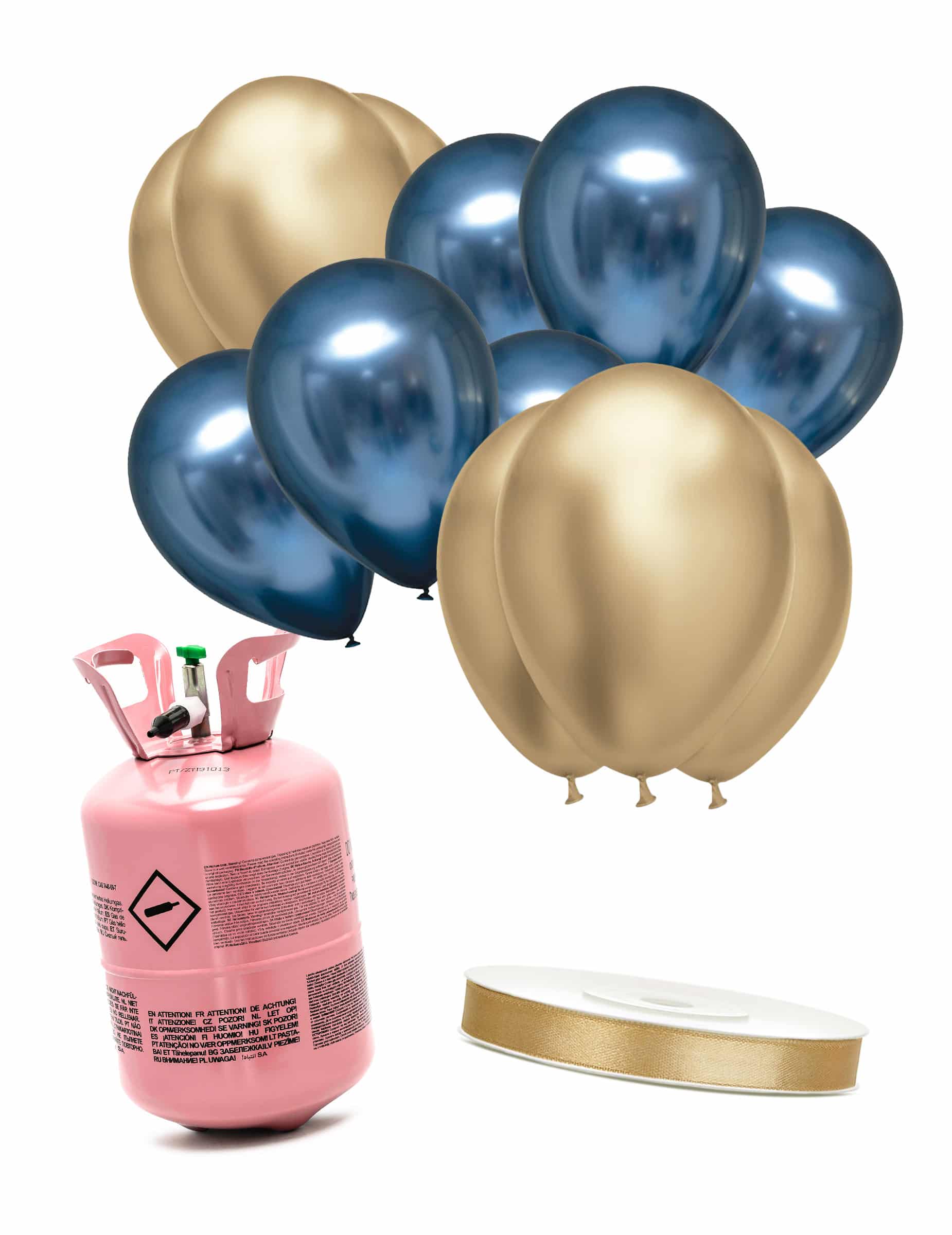 Heliumflaschen Set mit 6 marineblauen Ballons
