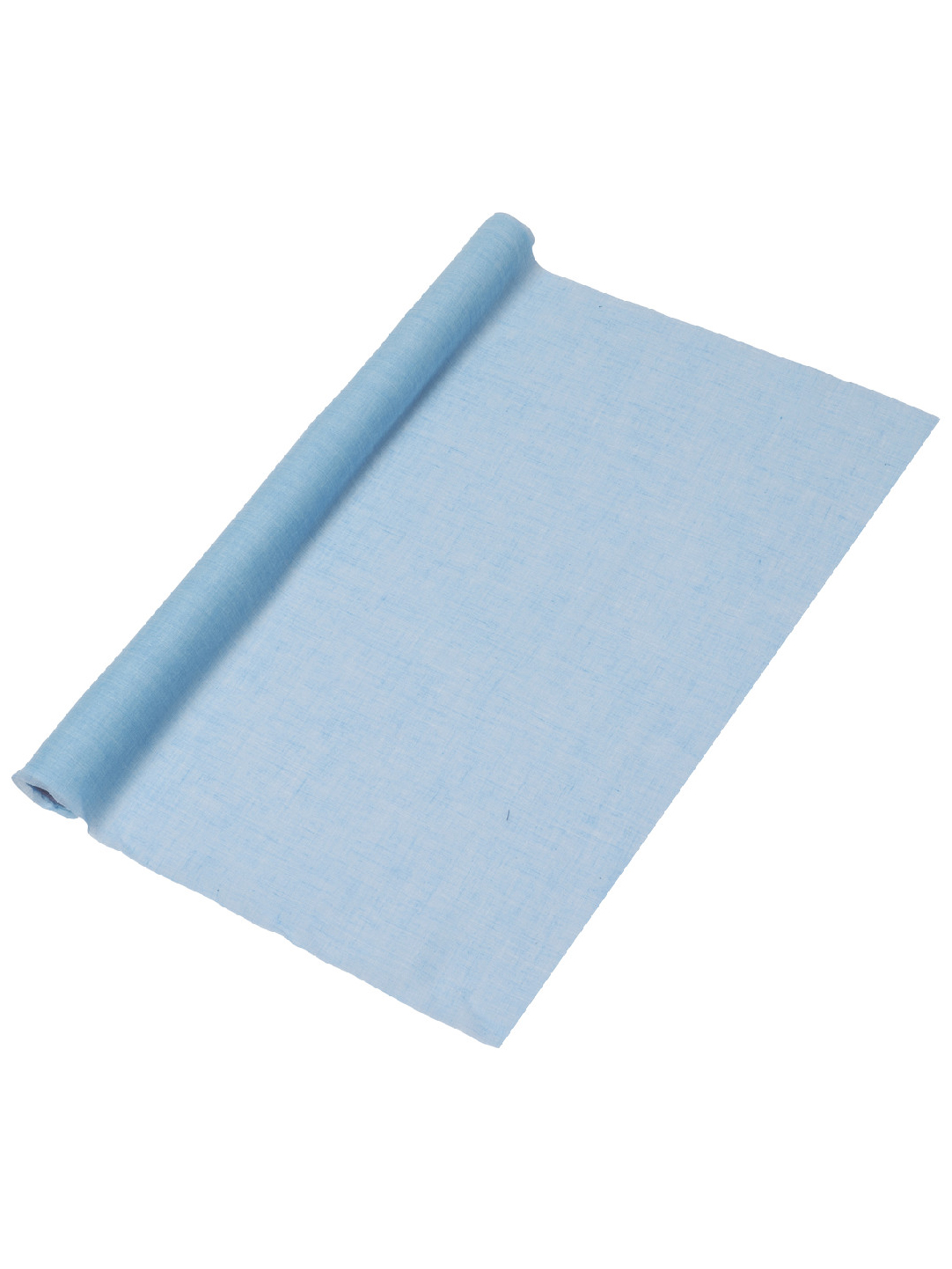 Hellblauer Tischläufer aus Musselin 48 cm x 5 m für die Taufe