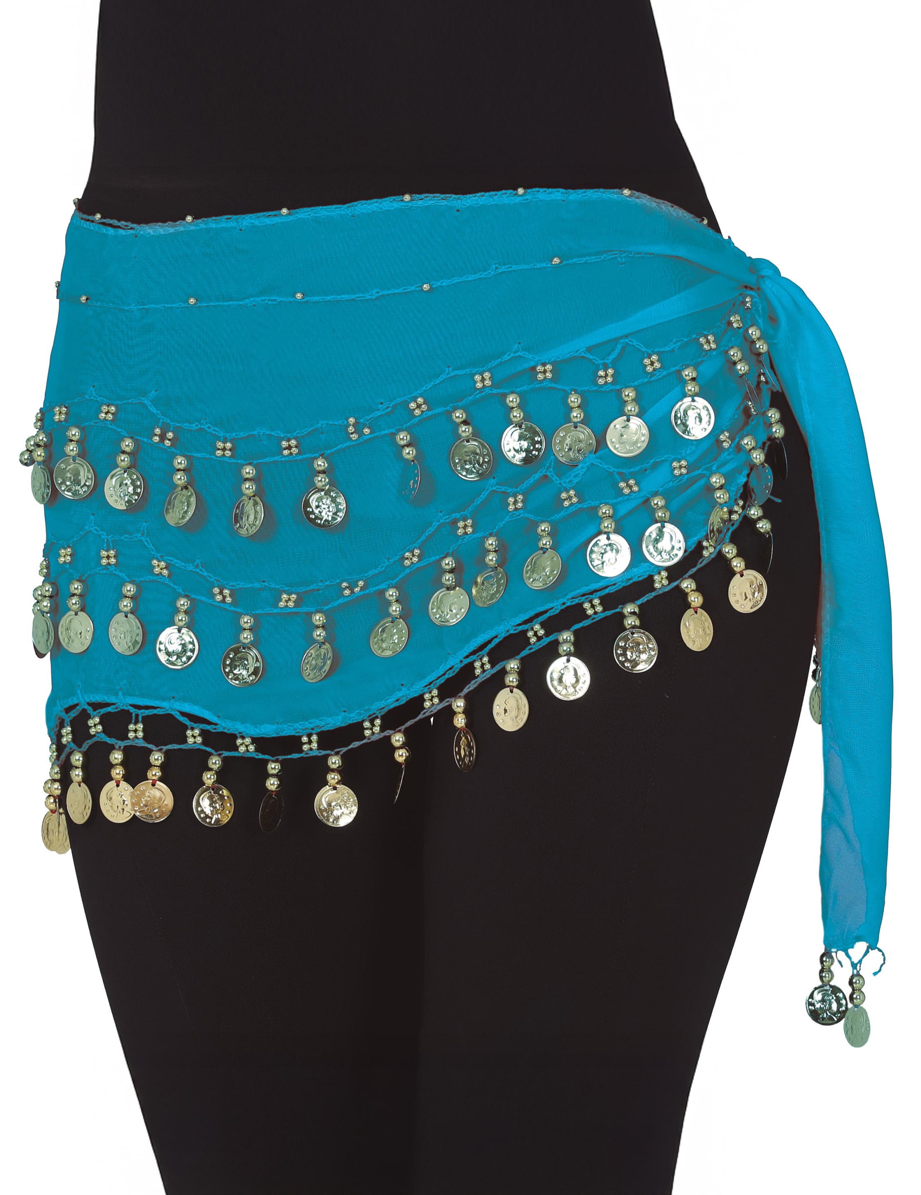 Hellblauer orientalischer Bindegürtel mit Pailletten