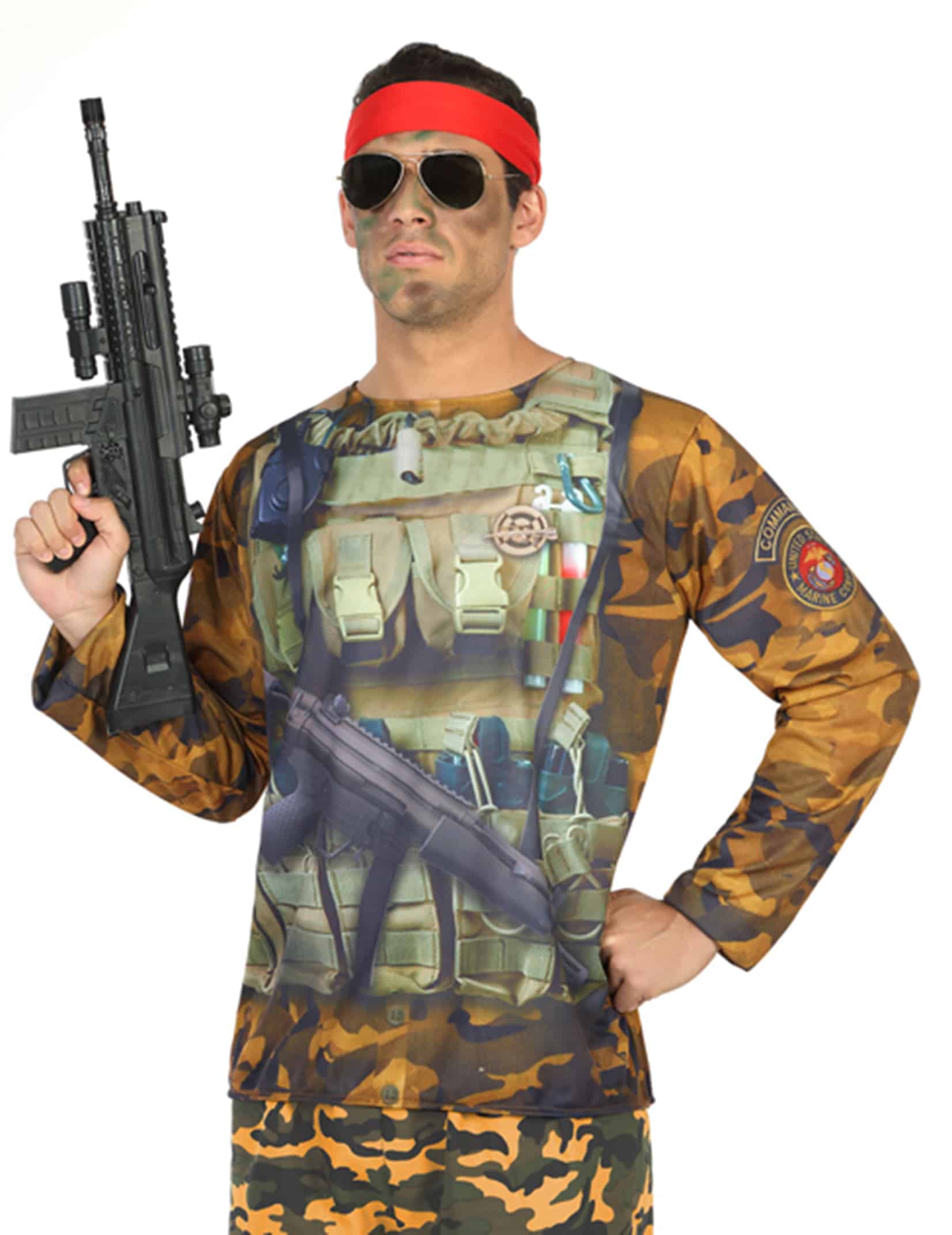 Herren-Shirt im Military-Look bunt