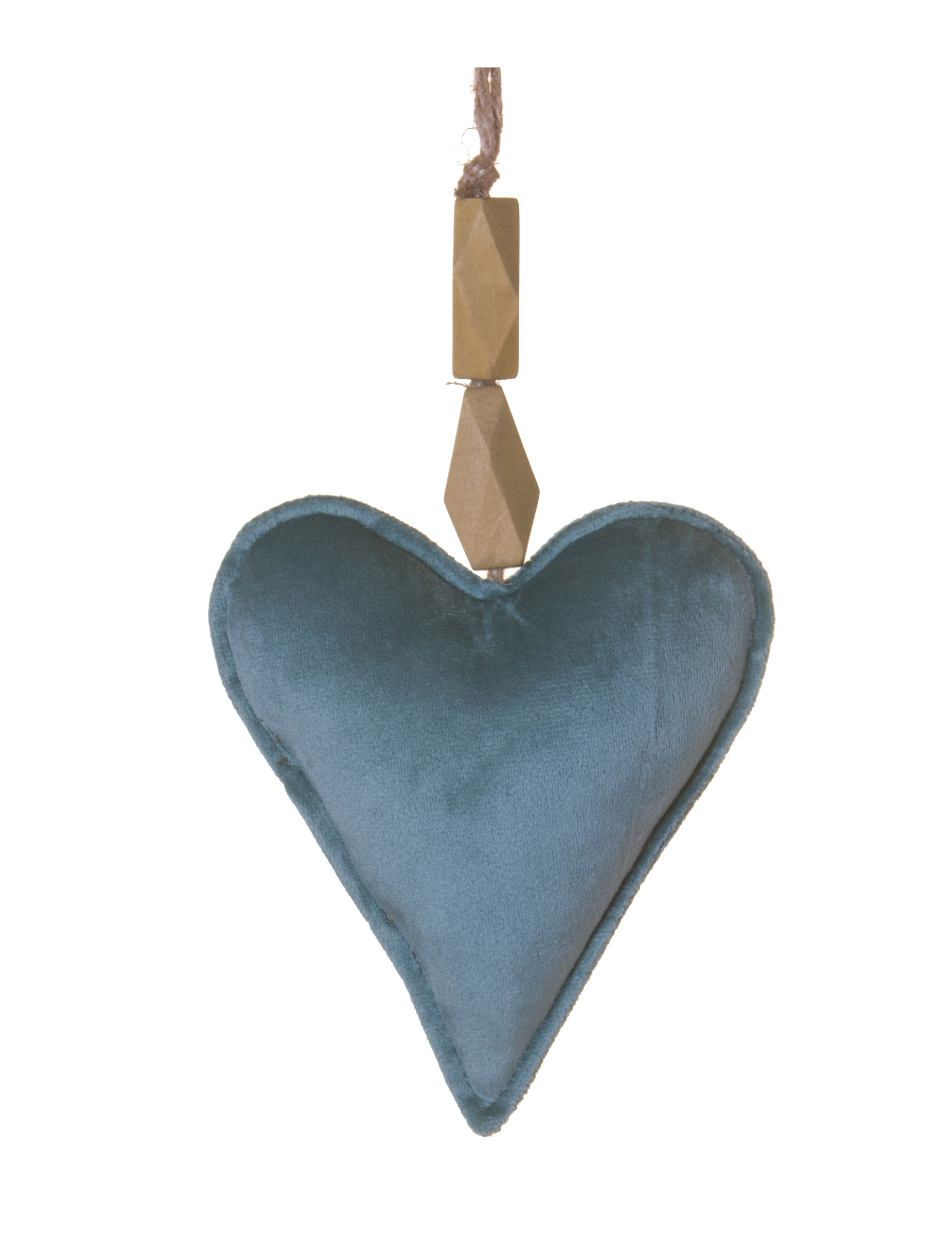 Herz-Aufhänger aus Velours blau 22 cm