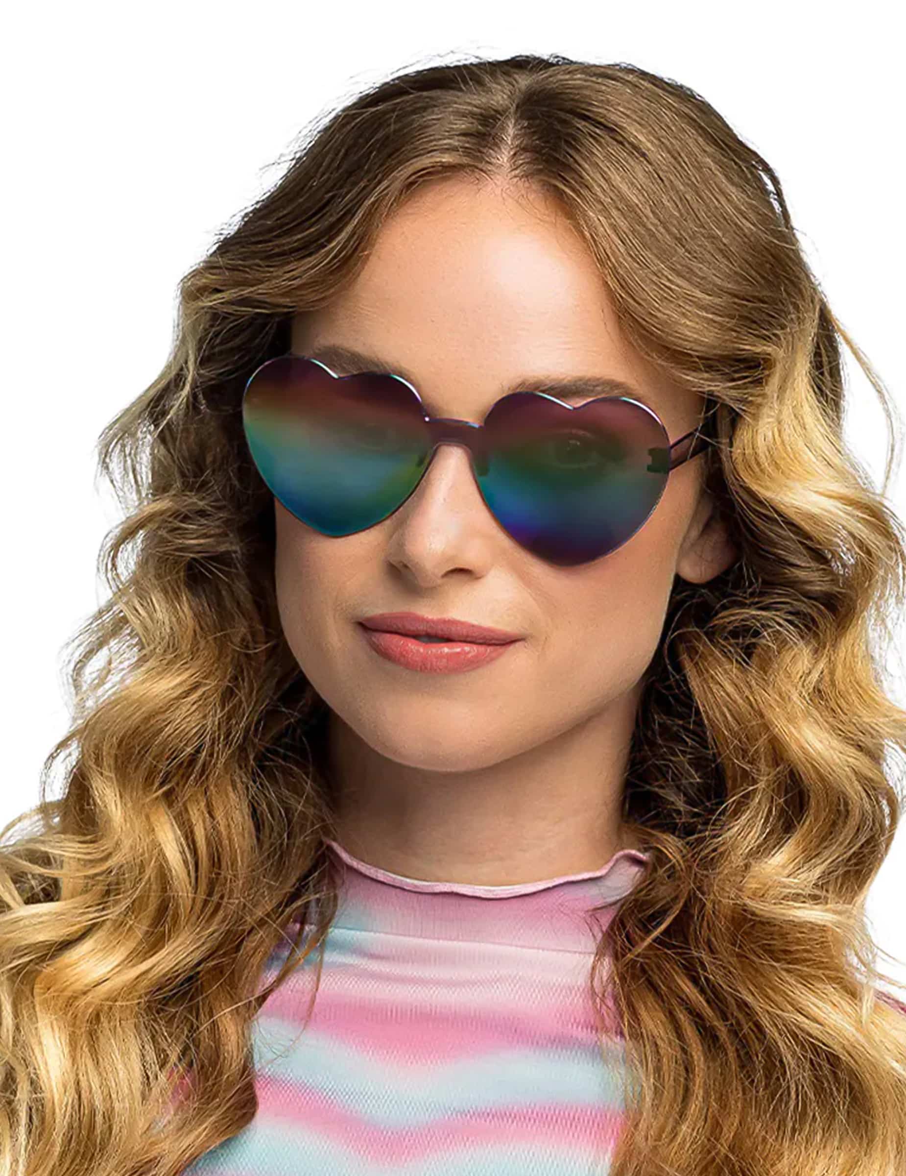 Herzbrille mit Spiegeleffekt für Erwachsene