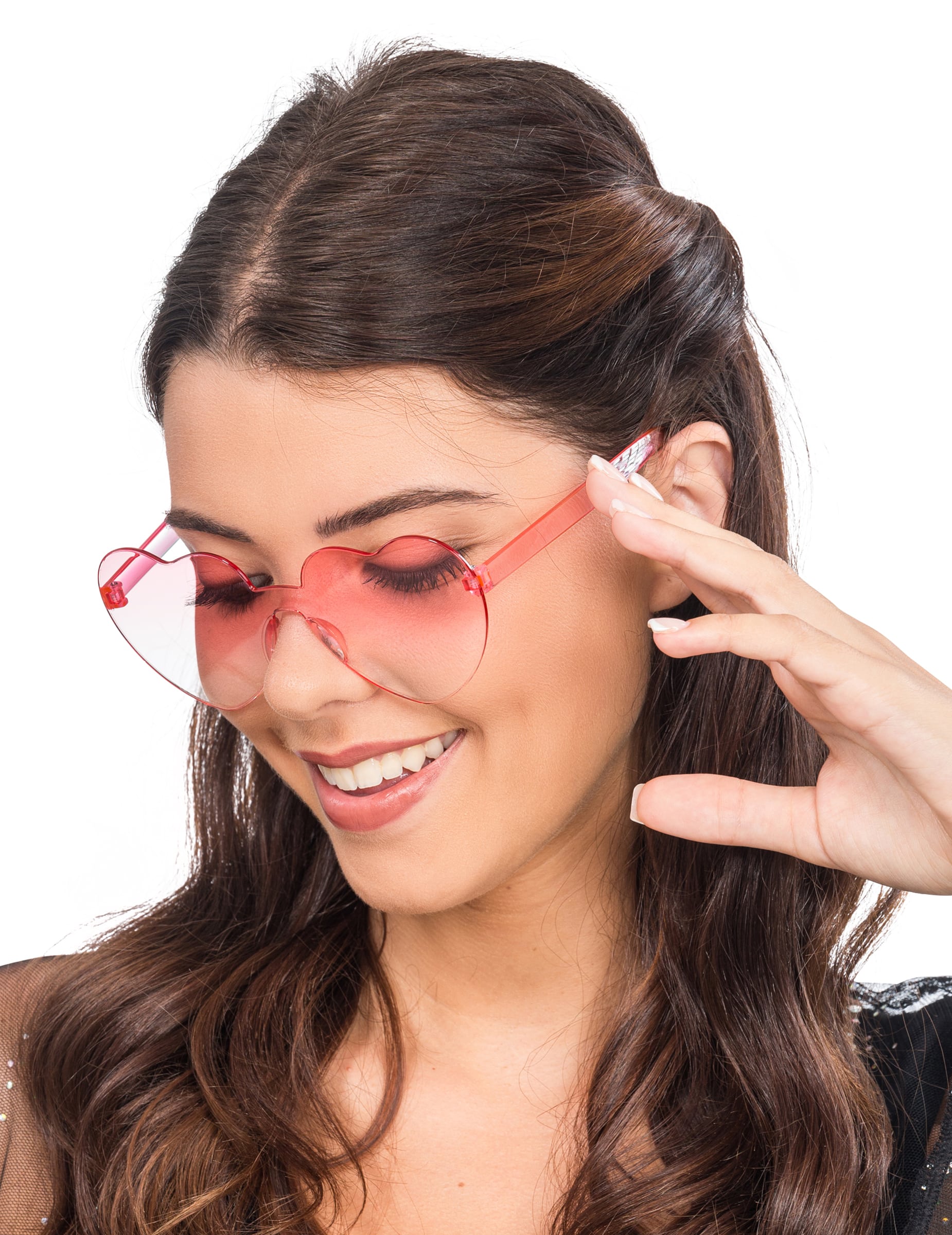 Herzbrille mit rosa getönten Gläsern für Erwachsene