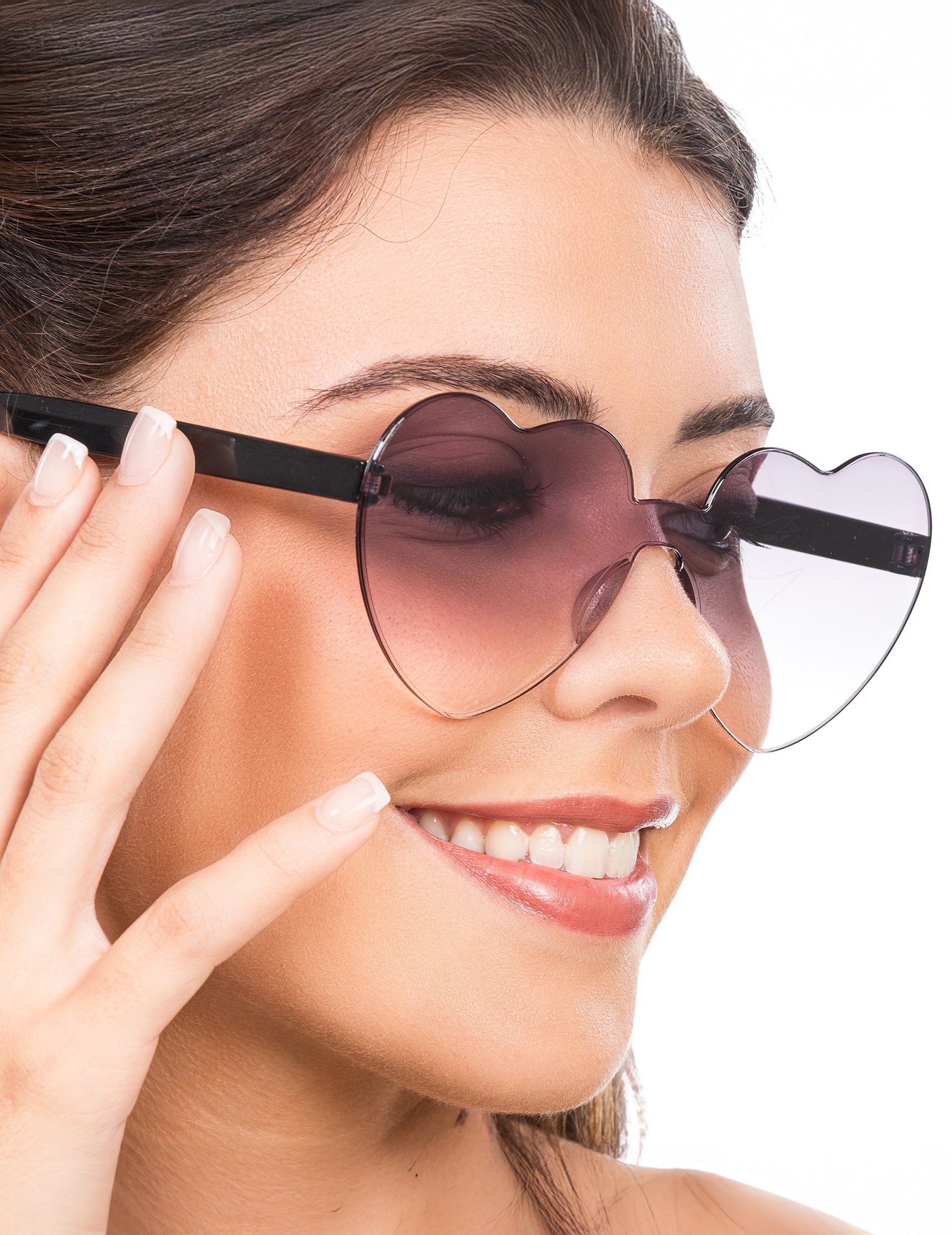 Herzbrille mit schwarzen getönten Gläsern für Erwachsene