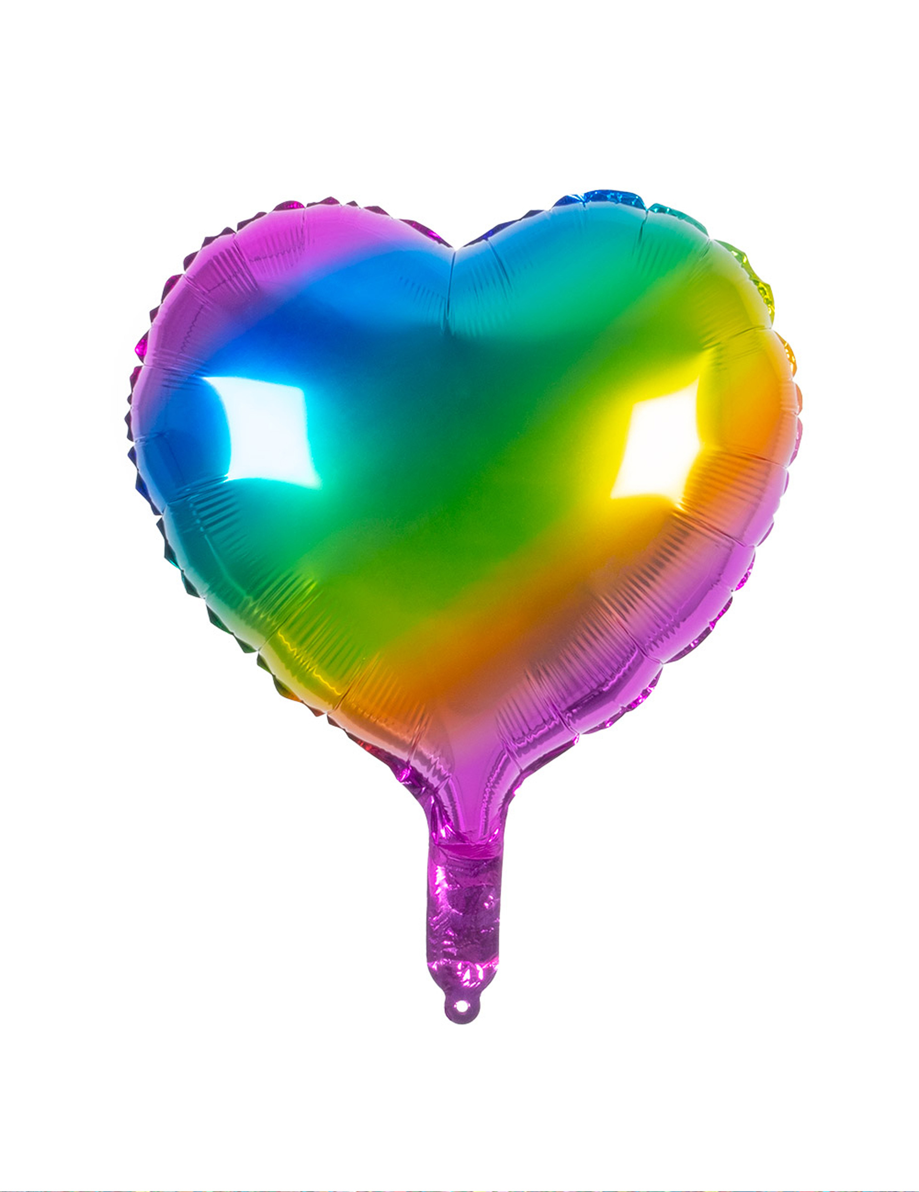 Herzen-Luftballon regenbogenfarben bunt 45 cm