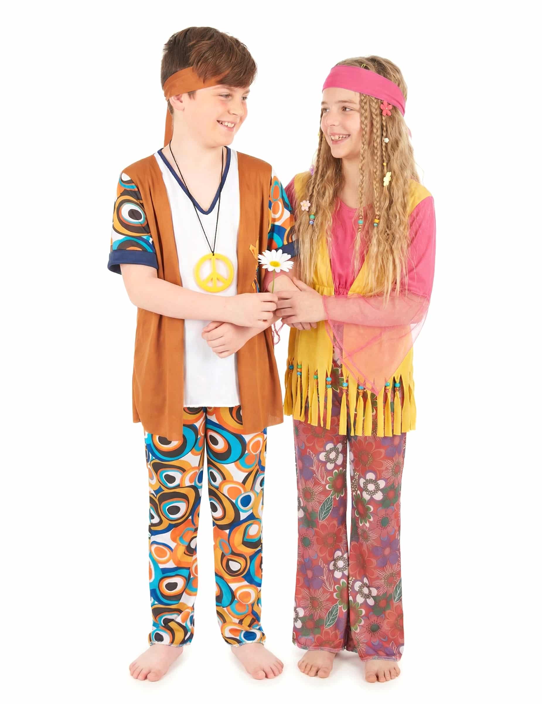 Hippie-Paarkostüm für Kinder