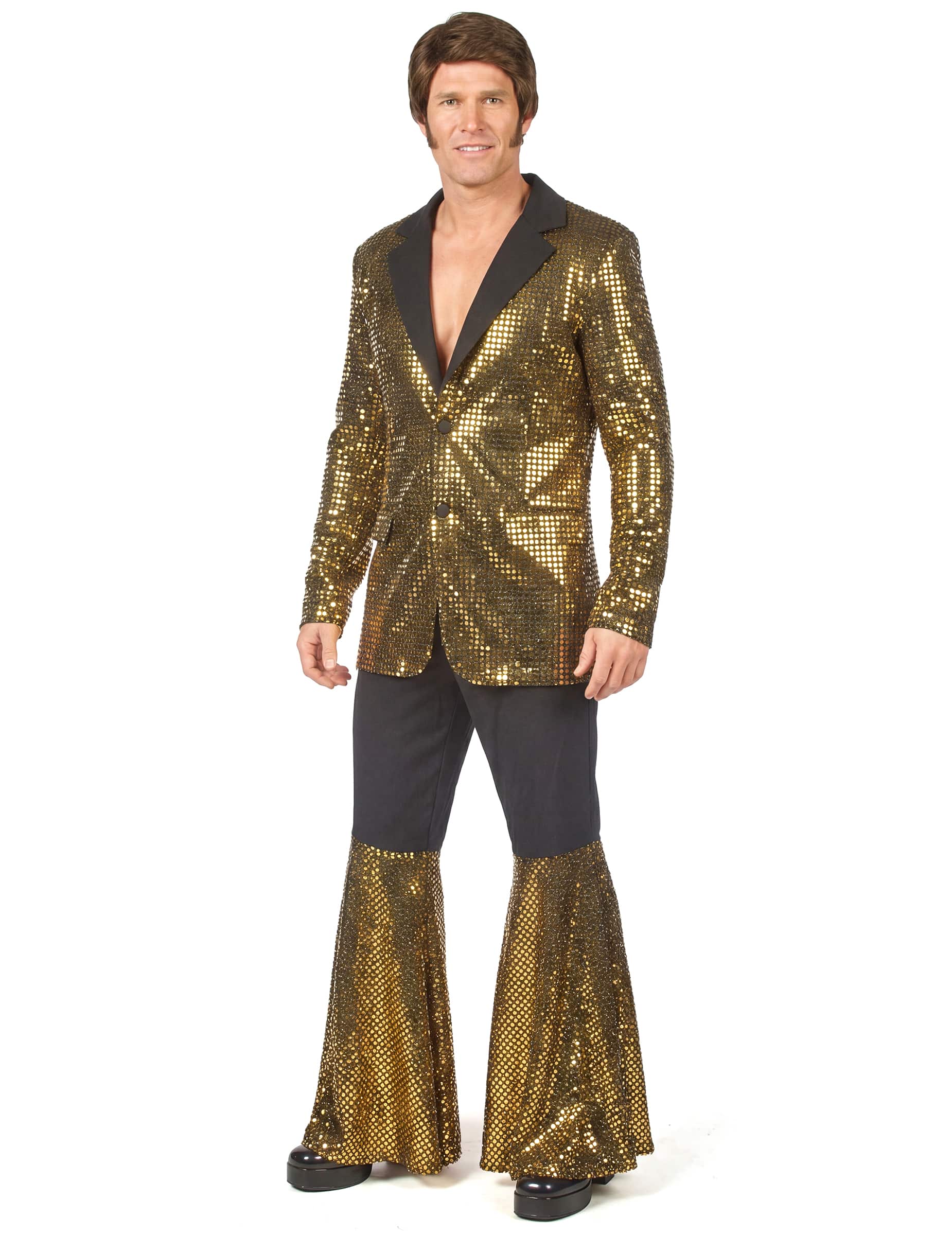 Hochwertiges Disco Kostüm für Herren gold