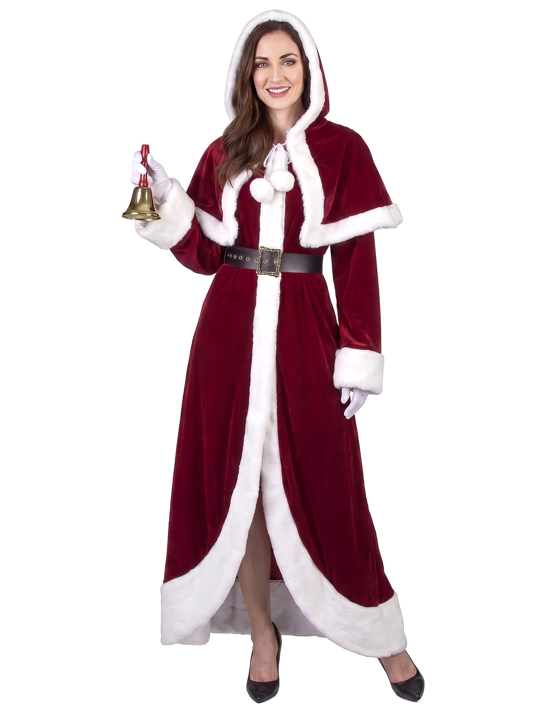 Hochwertiges Weihnachtsfrauen-Kostüm rot-weiss