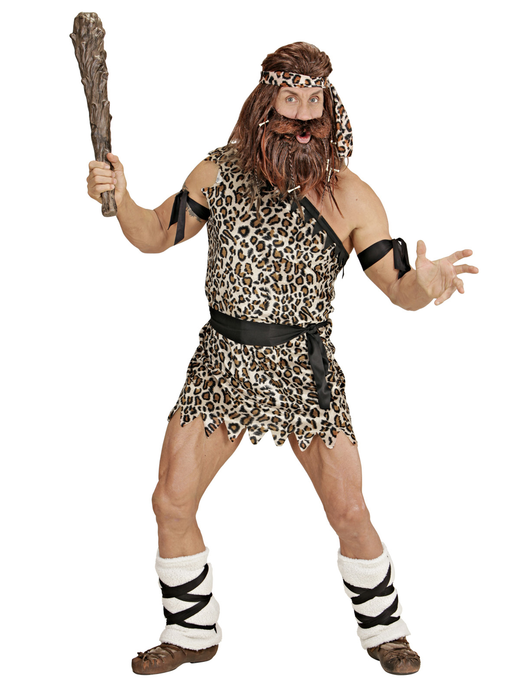 Höhlenmensch Kostüm Neanderthaler braun-beige-schwarz
