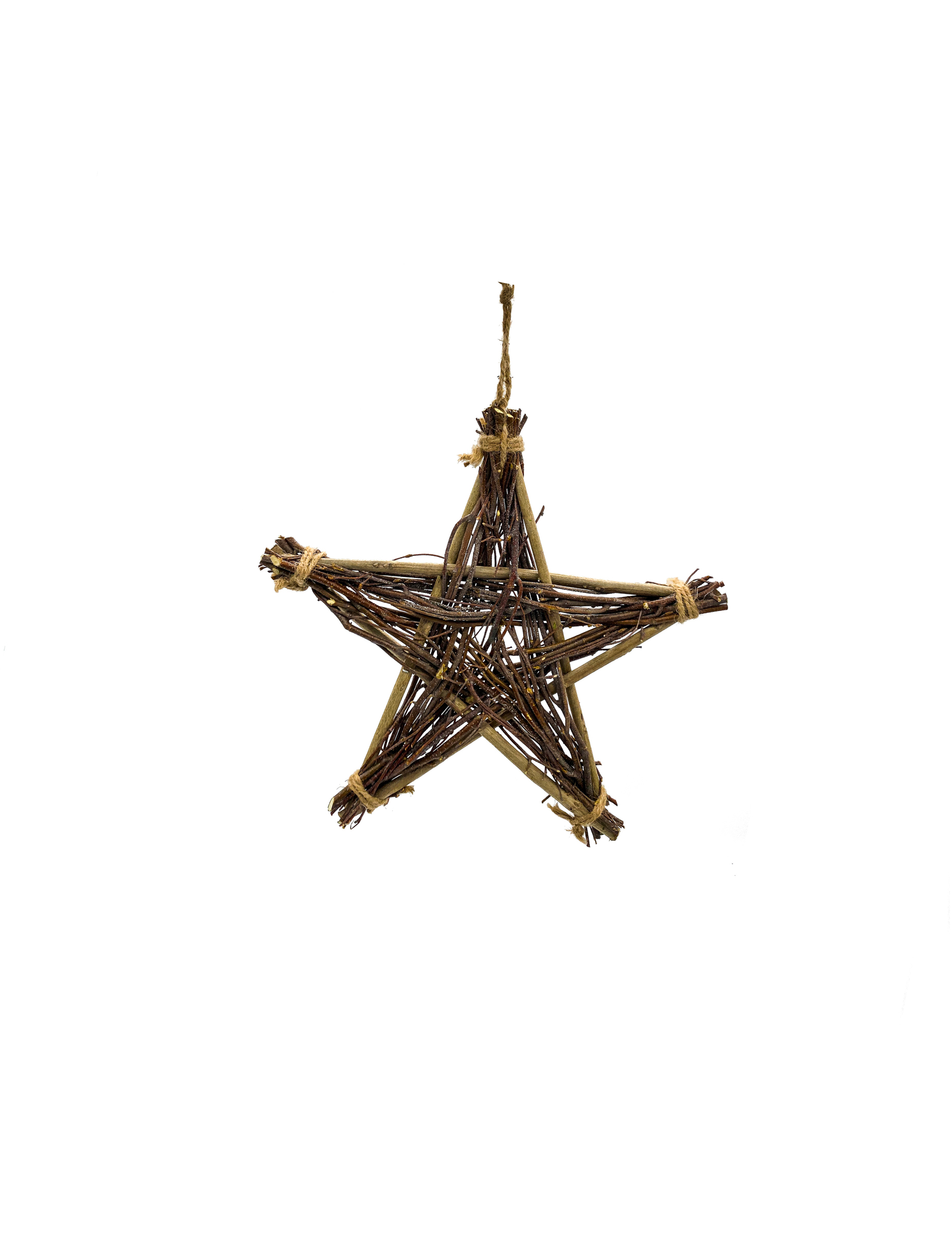 Hölzerner Weihanchtstern Weihnachts-Hängedeko braun 36 cm