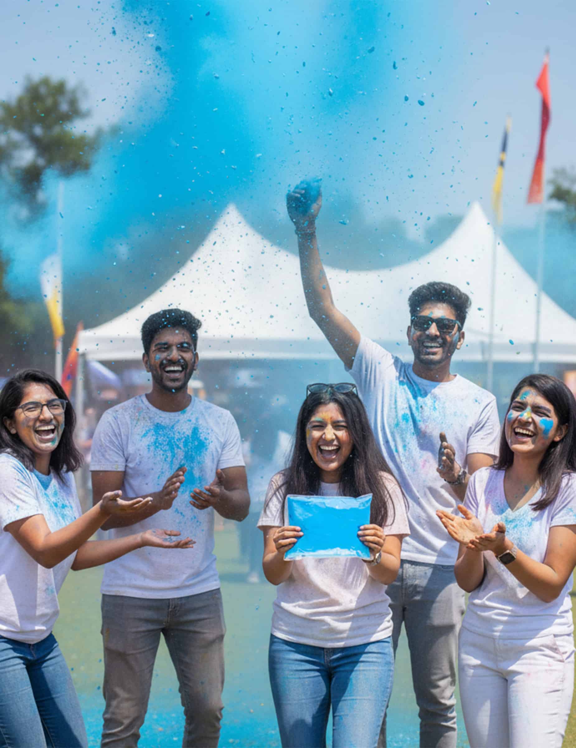 Holi Farbpulver Blau 500g Partybeutel für Erwachsene blau