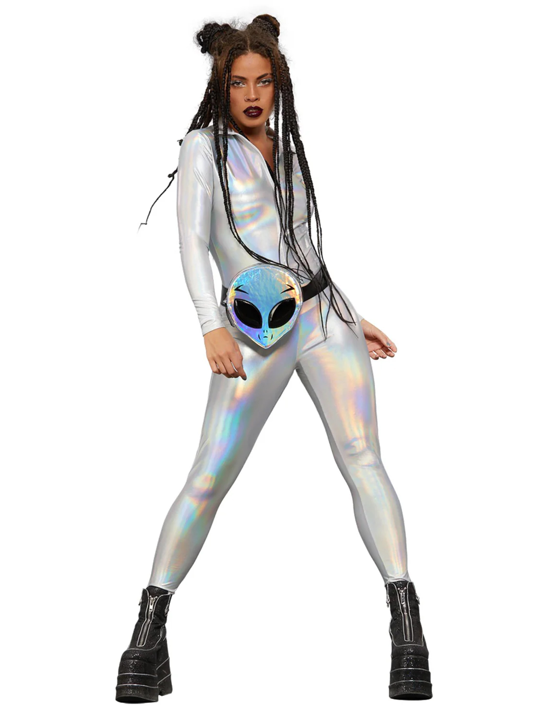 Holografischer Jumpsuit für Damen Space