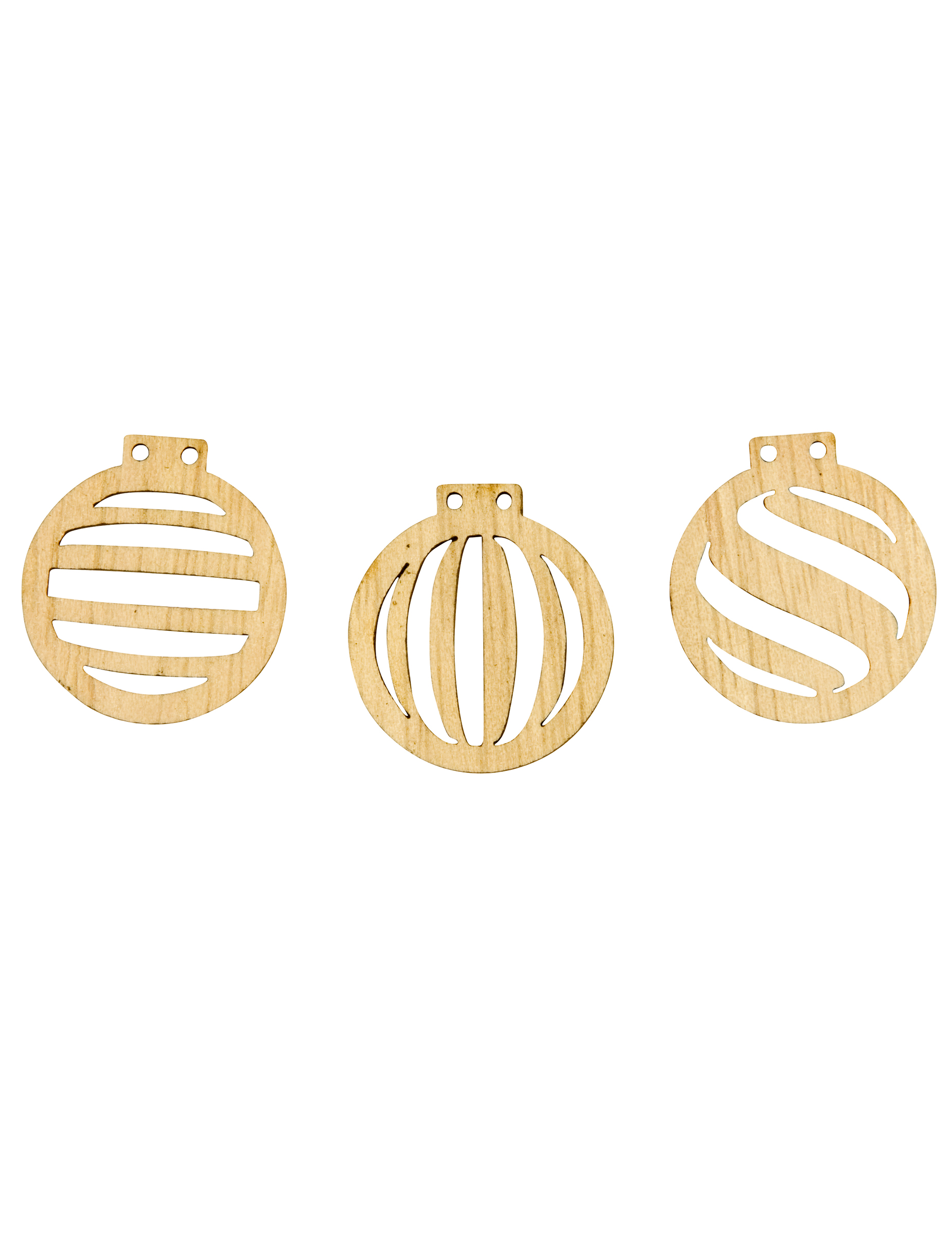 Holz-Konfetti Streudeko Weihnachtskugeln 18 Stück 2