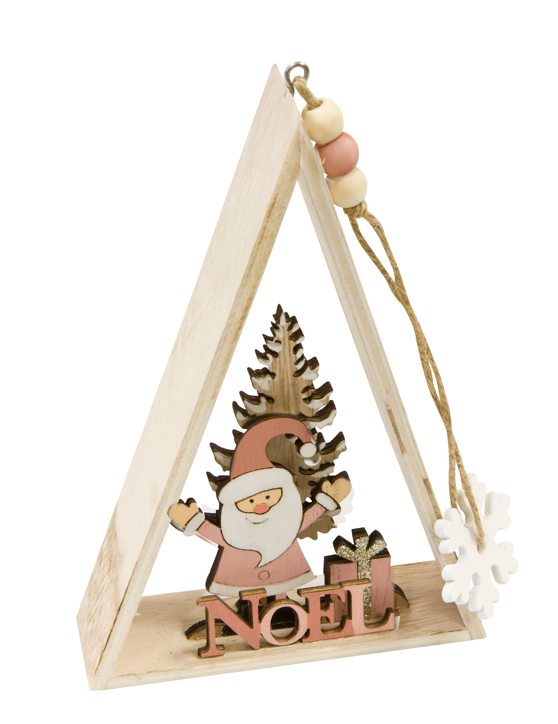 Holzanhänger Weihnachtsmann Rosa 29 x 6 x 3