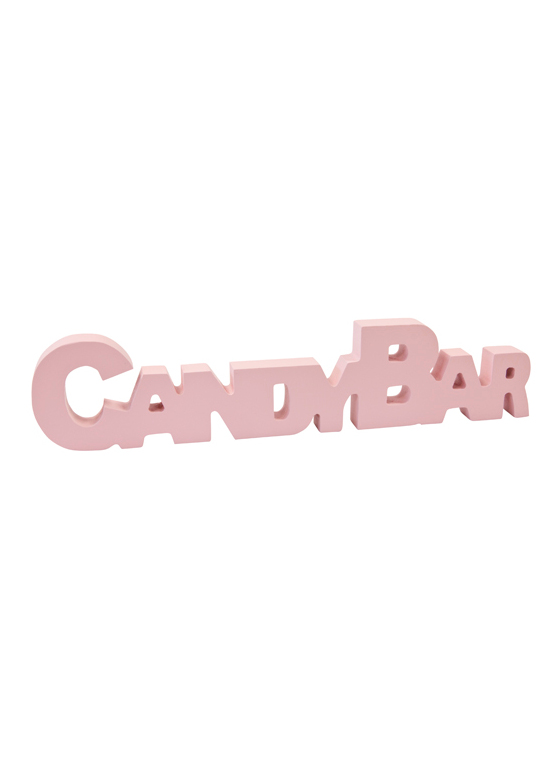Holzschriftzug Candy Bar Rosa 27 cm