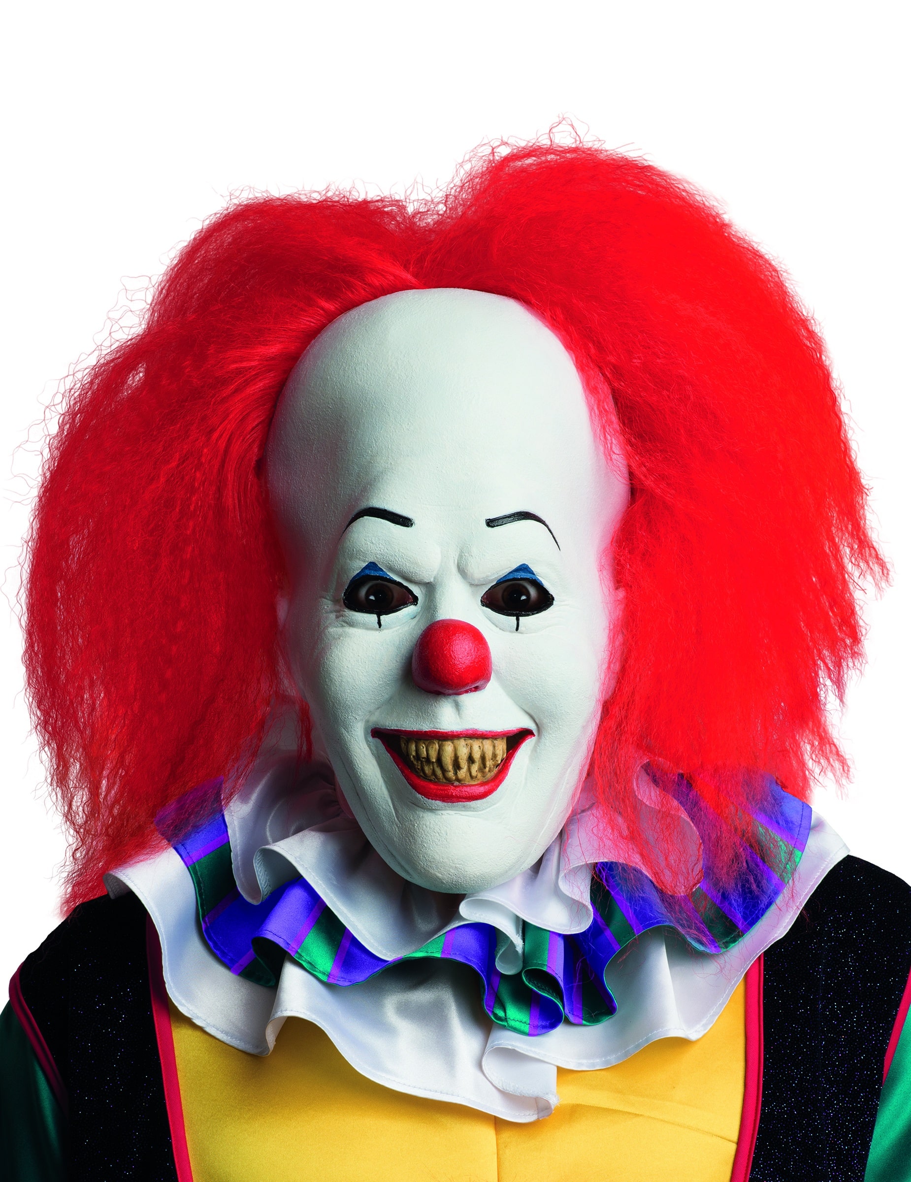 Horrorclown-Maske Es-Maske Stephen King Lizenzartikel weiss-rot