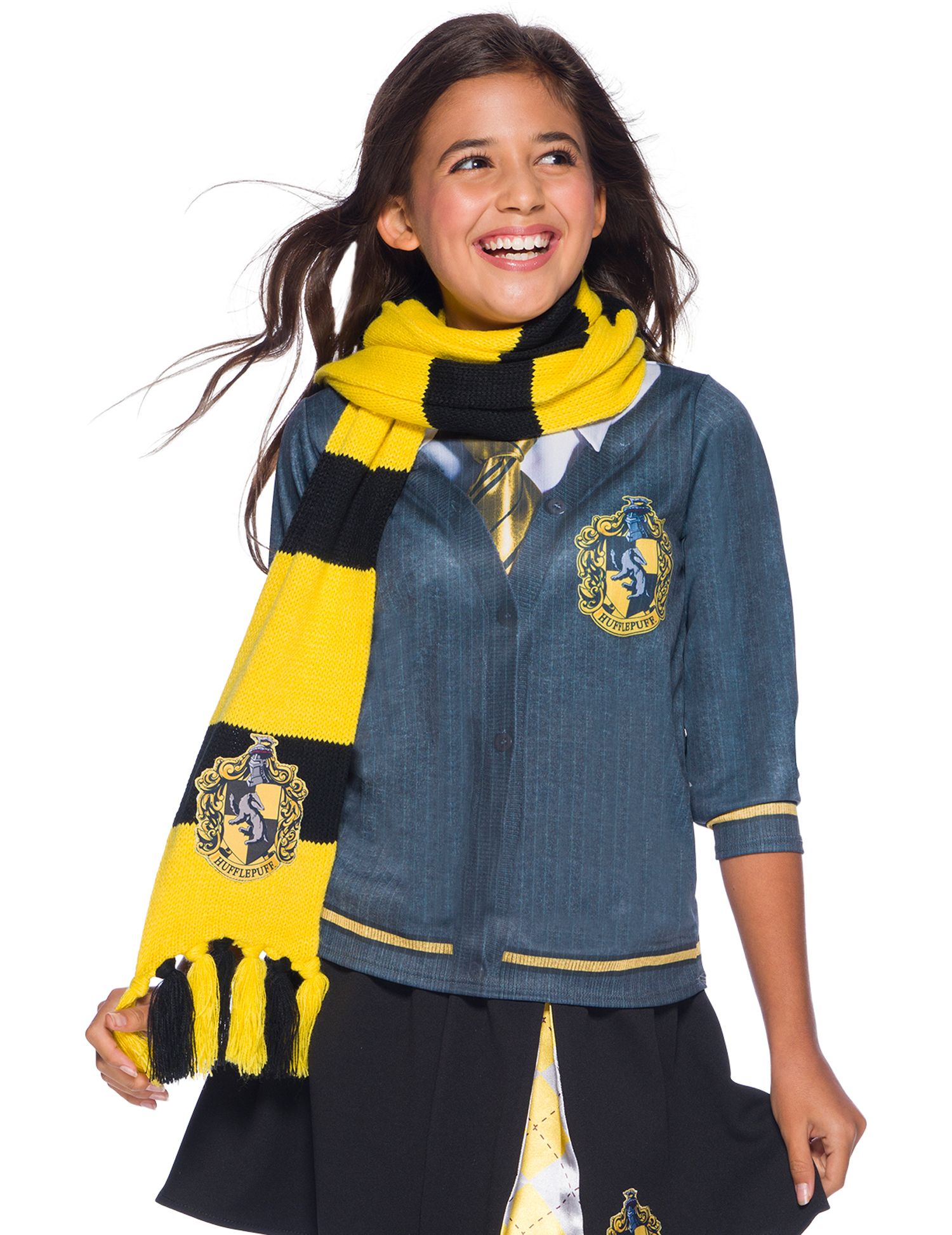 Hufflepuff-Deluxeschal Harry Potter-Accessoire schwarz-gelb