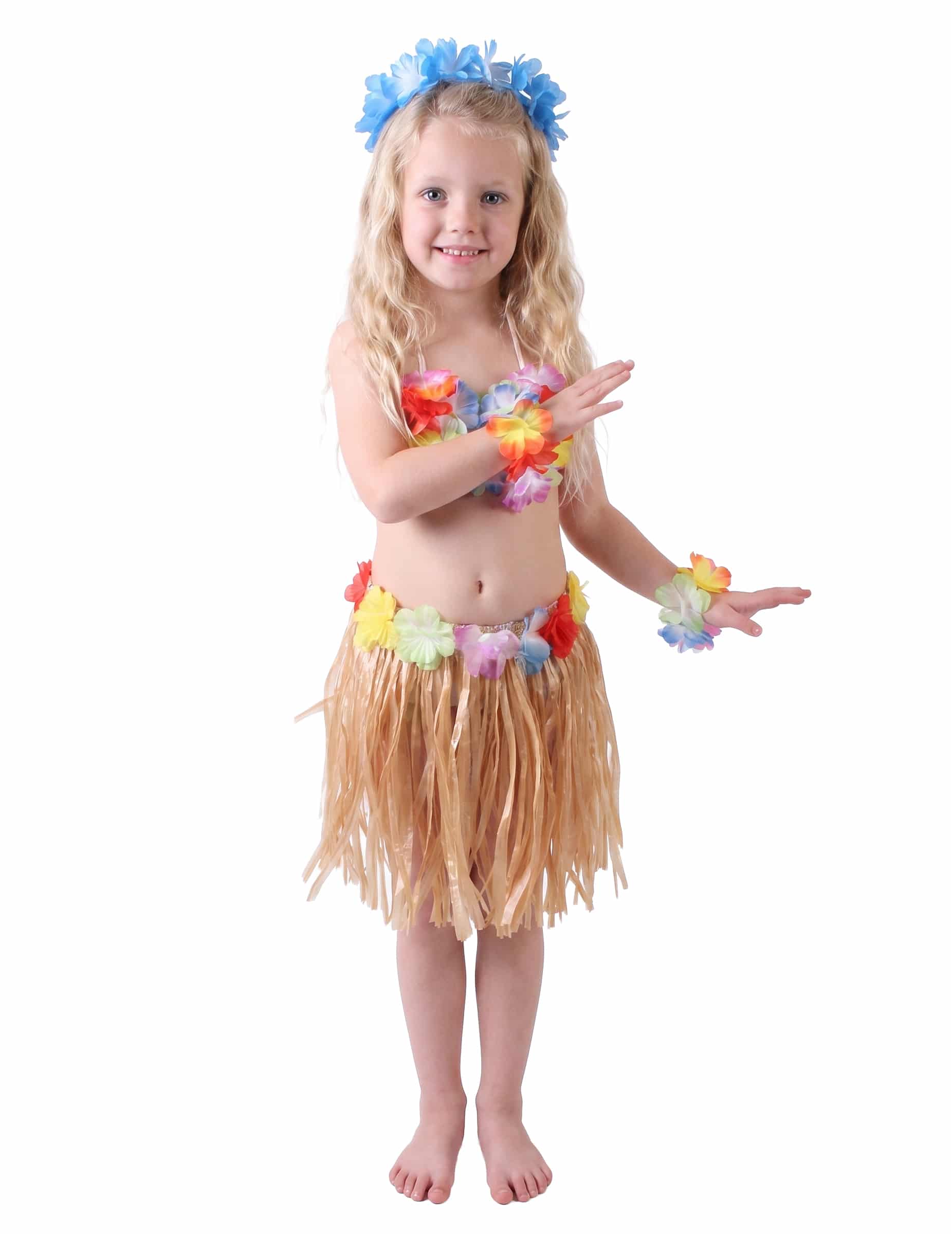 Hula-Tänzerin Hawaiikostüm für Mädchen bunt