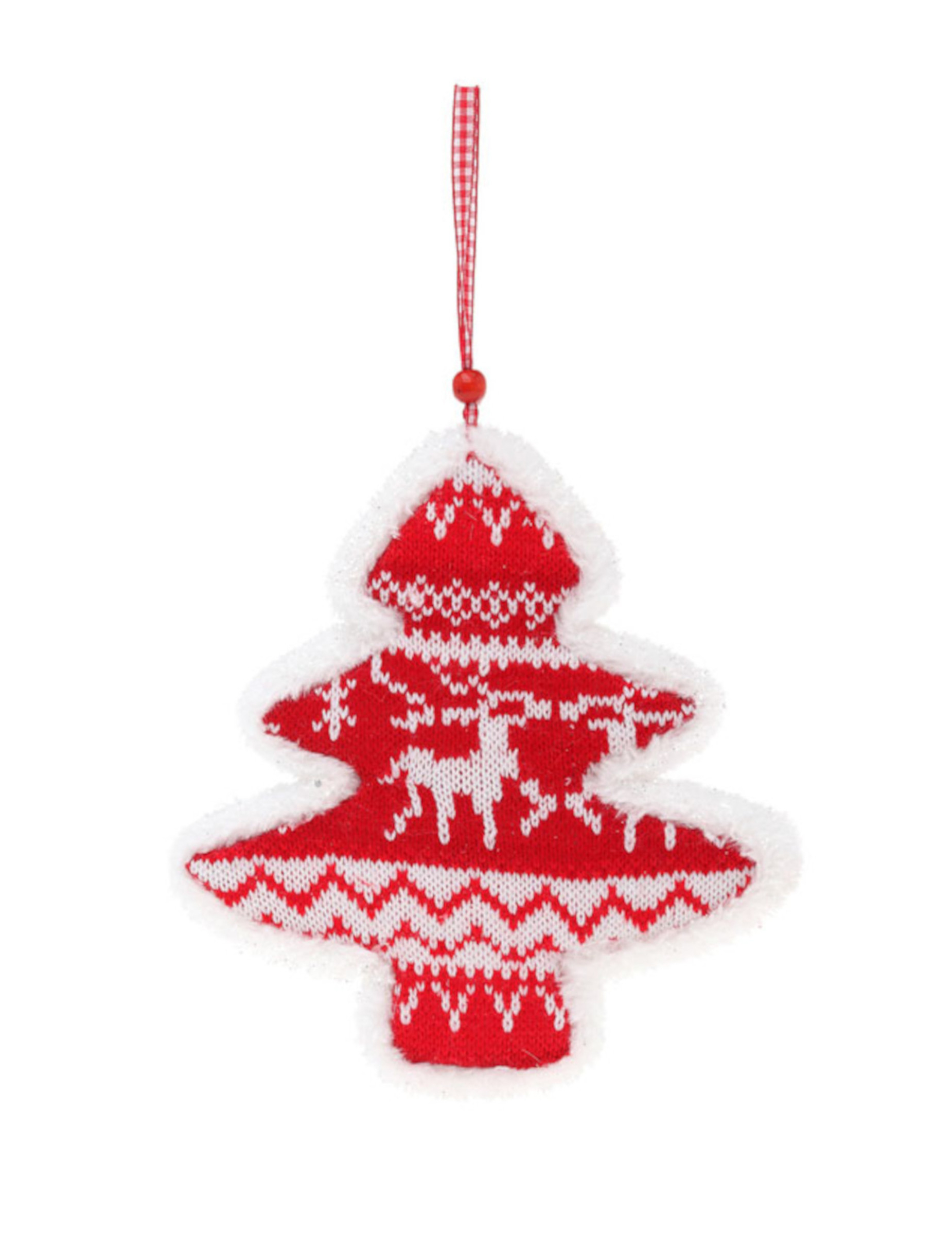Hygge Weihnachtsbaumanhänger aus Stoff rot-weiss 20 cm