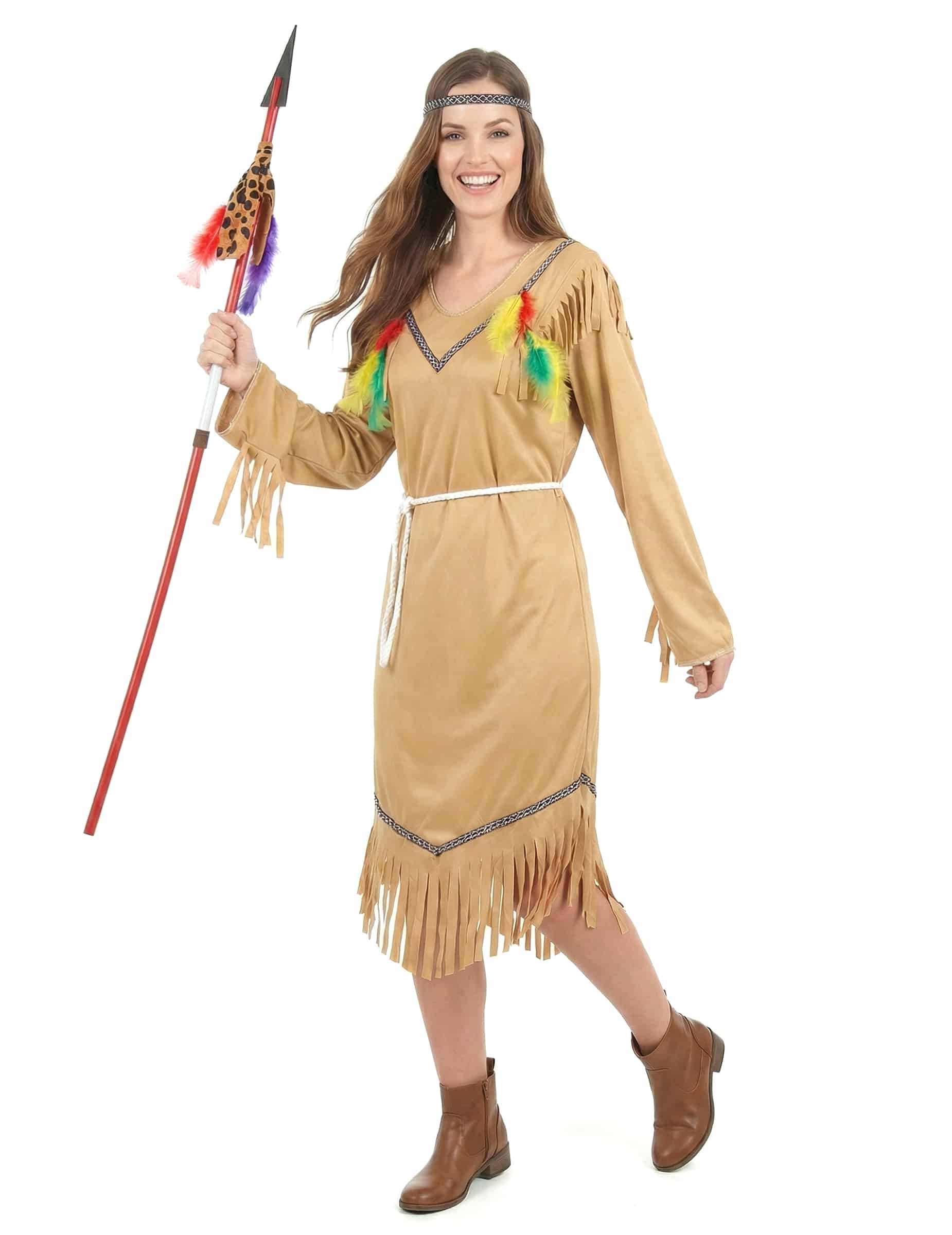 Indianerin Squaw Damenkostüm beige