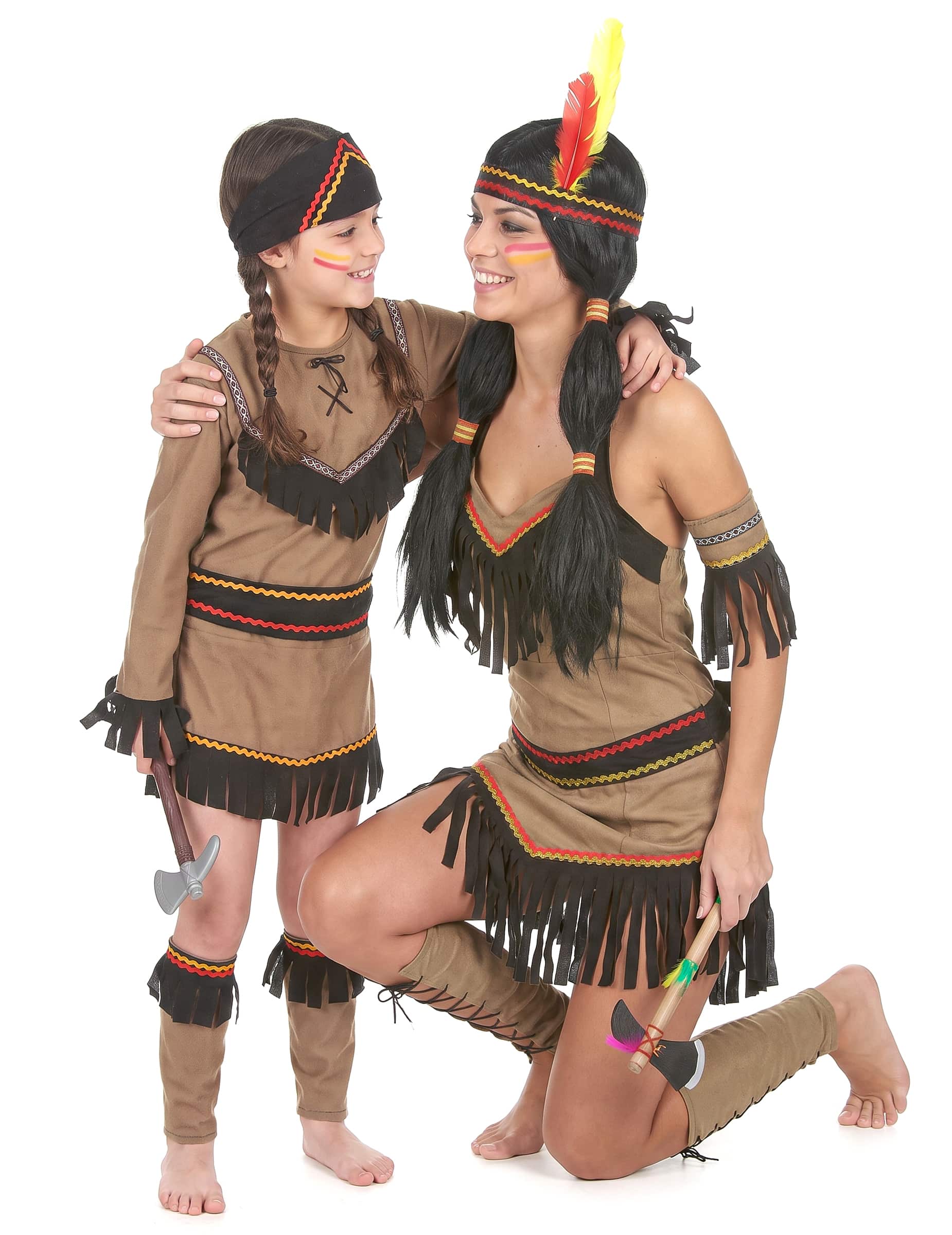 Indianerinnen Kostüm Mutter und Tochter Paarkostüm