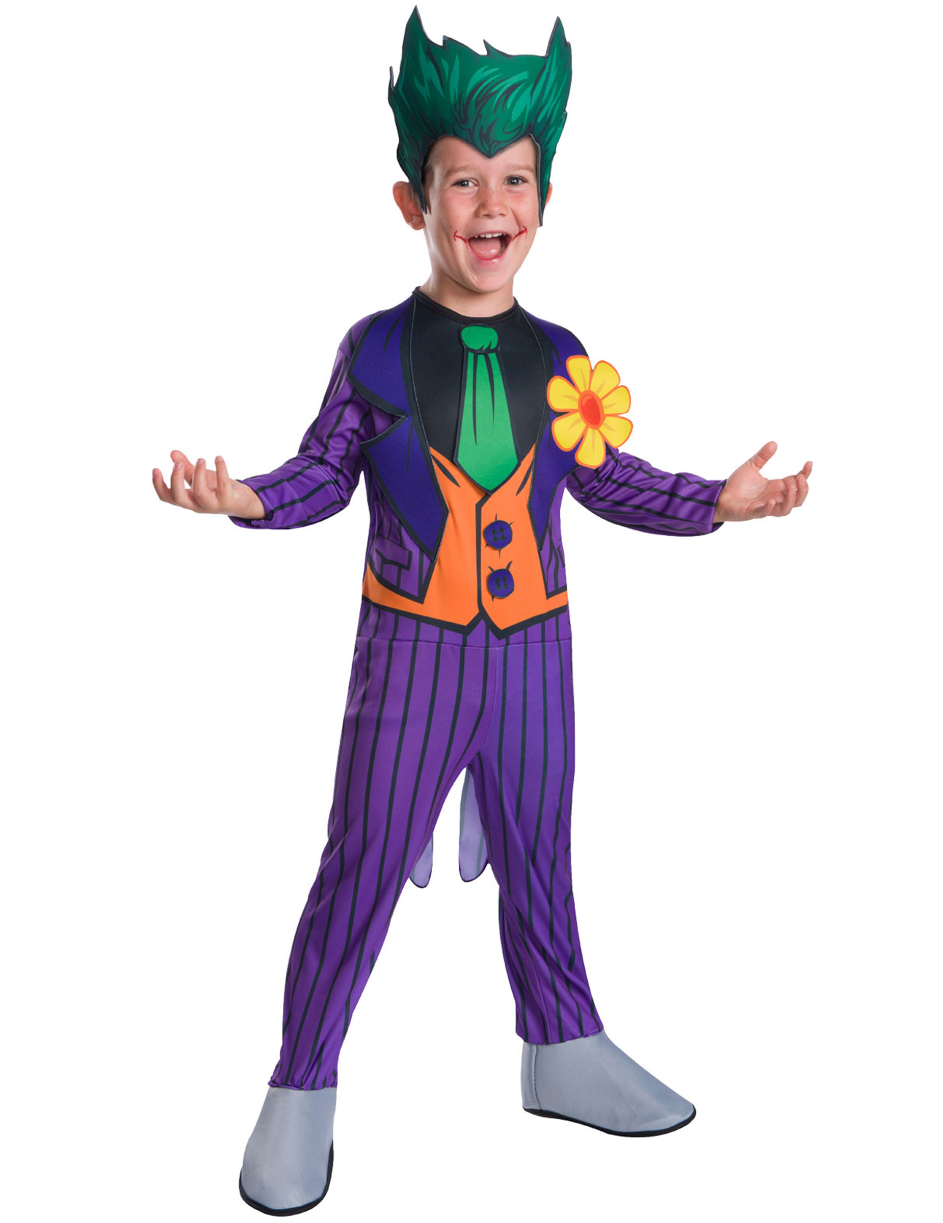Joker-Deluxeverkleidung für Kinder Fasching violett-grün