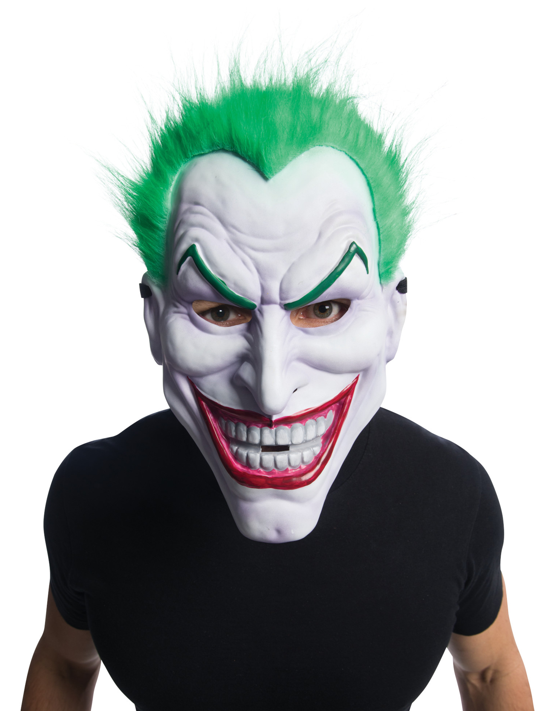 Joker-Maske mit Perücke Hallowen weiss-grün