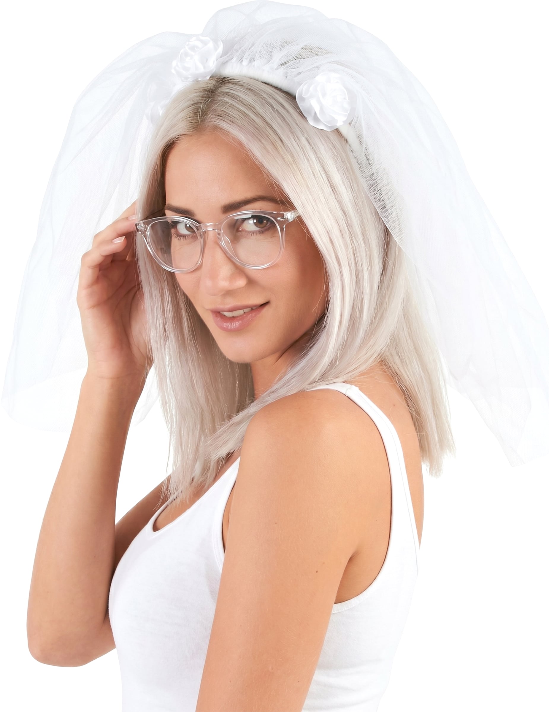Junggesellinnenabschied Braut-Schleier weiss