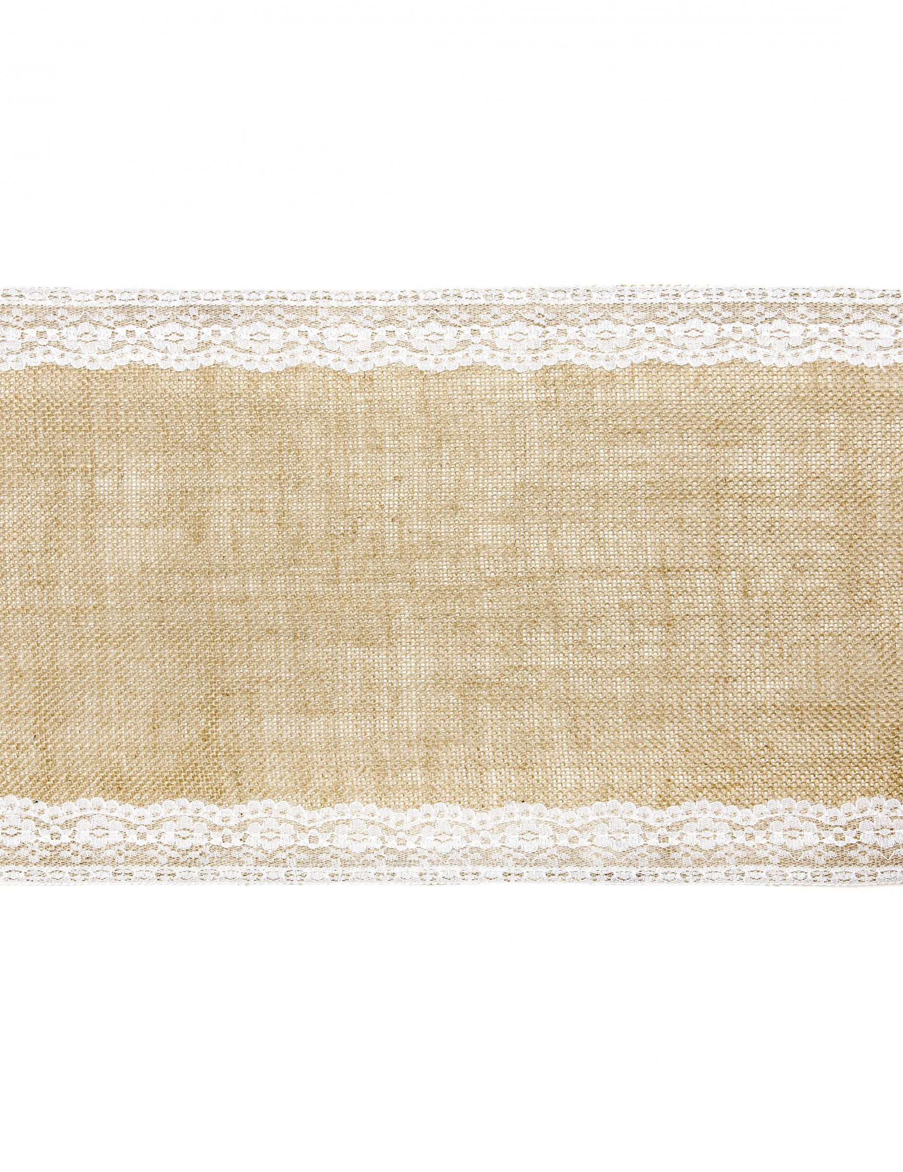 Jute Tischläufer Spitze Rand 28 cm x 2
