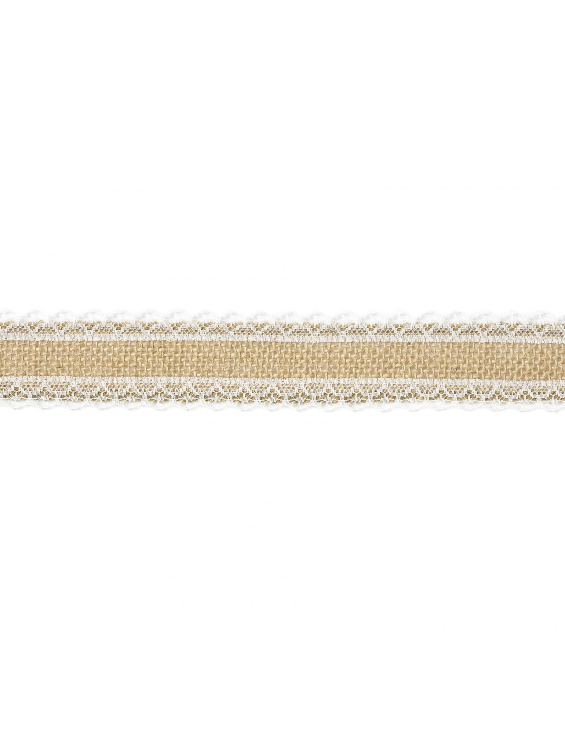 Juteband Spitze mit Spitzenbordüre 5 m x 4 cm