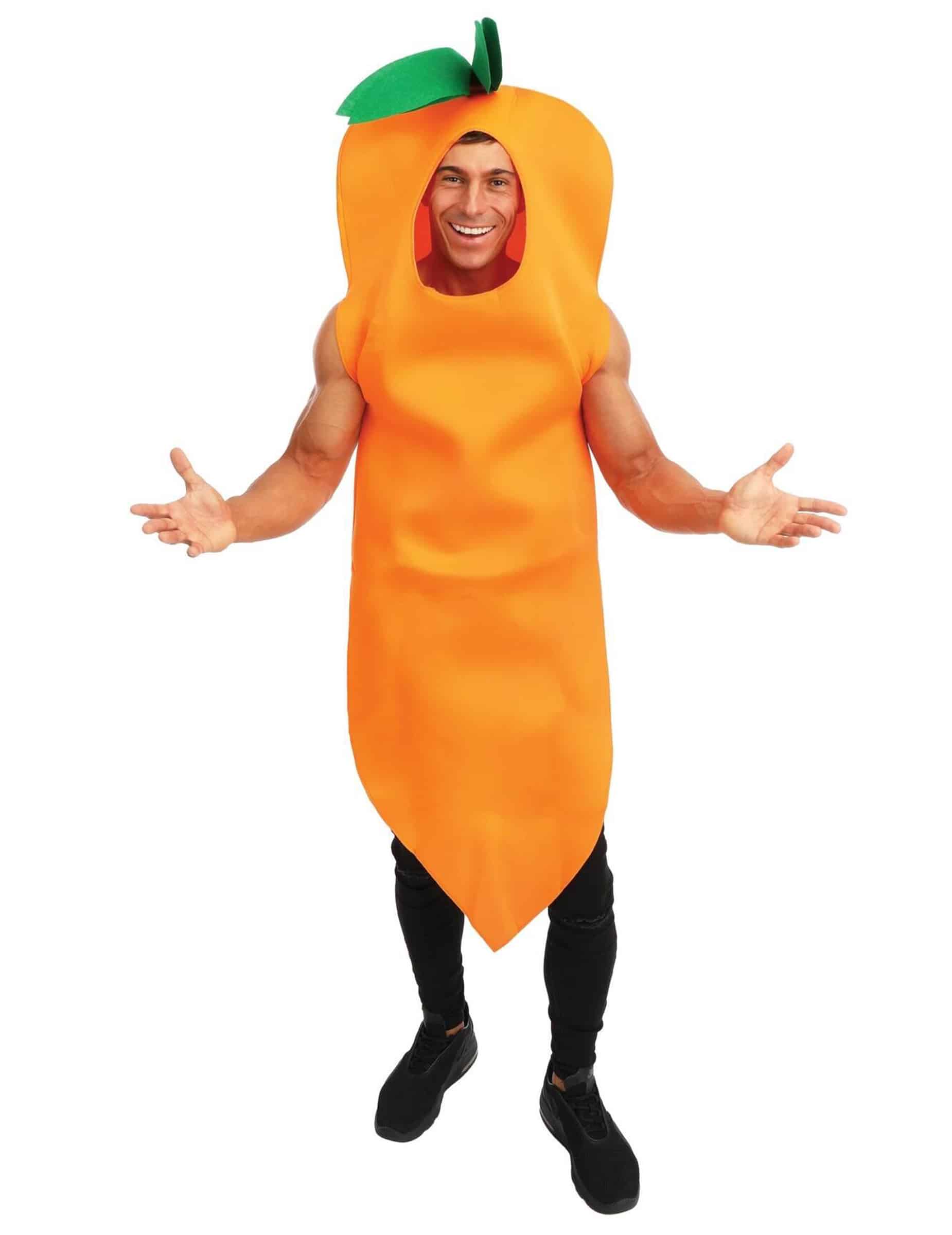 Karotten Kostüm für Erwachsene Overall Orange