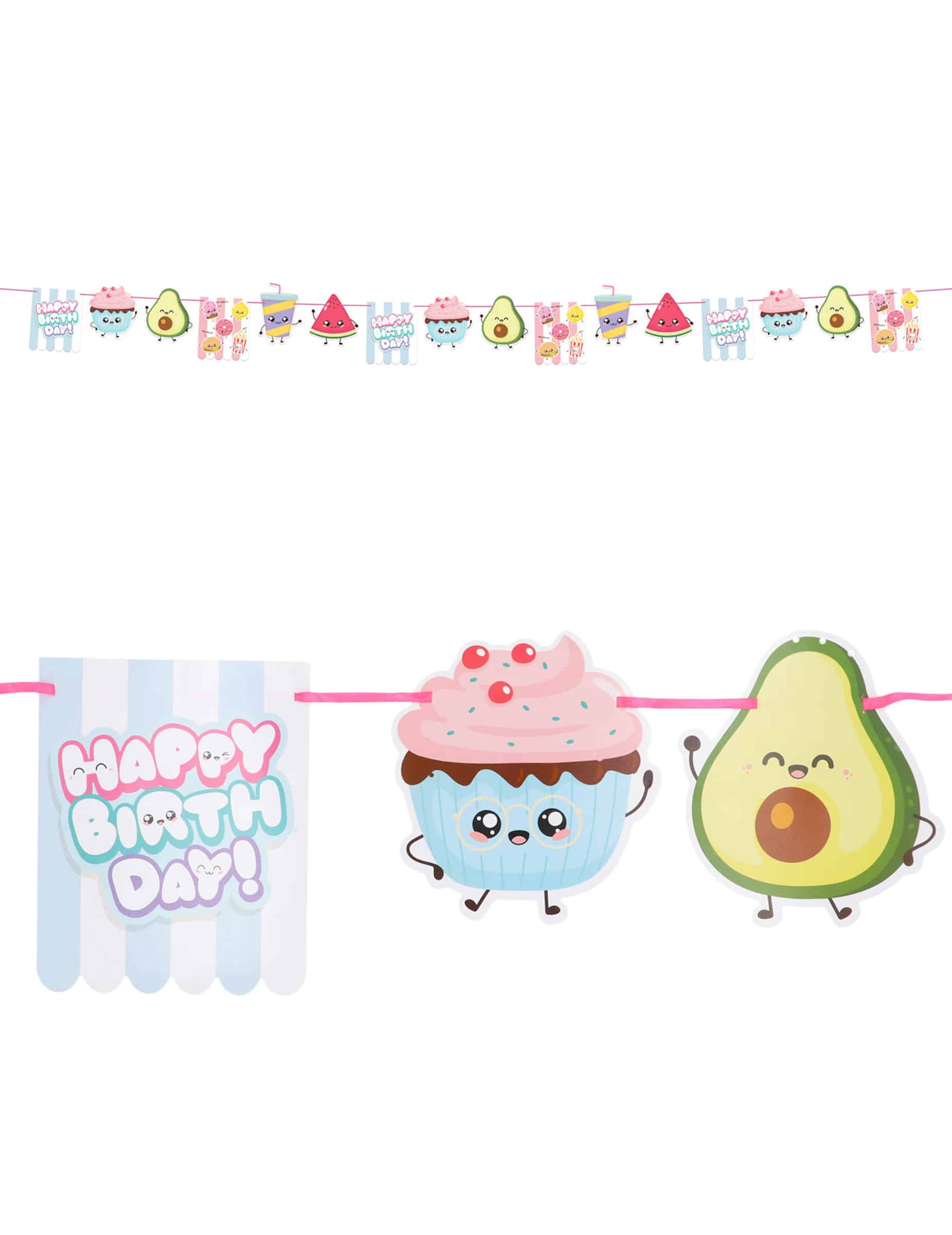 Kawaï Party Wimpelkette aus Papier 6 m