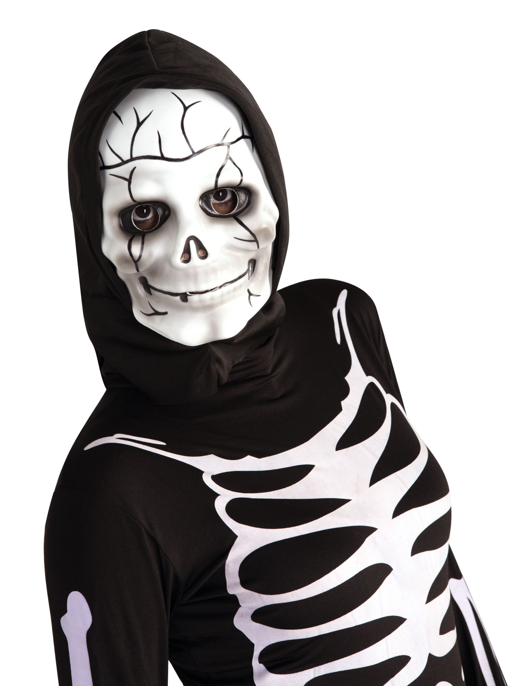 Kinder-Skelettmaske weiss-schwarz