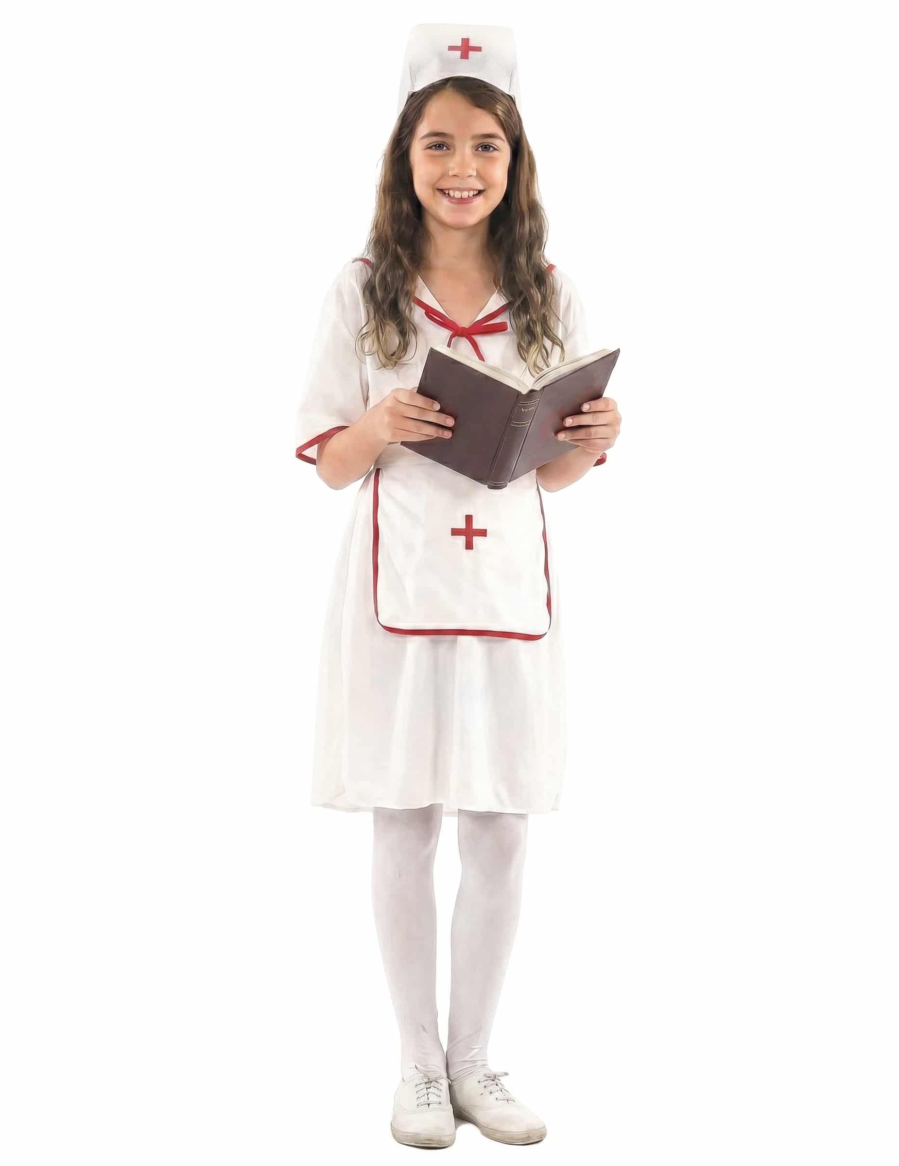 Kinderkostüm Krankenschwester rot-weiss