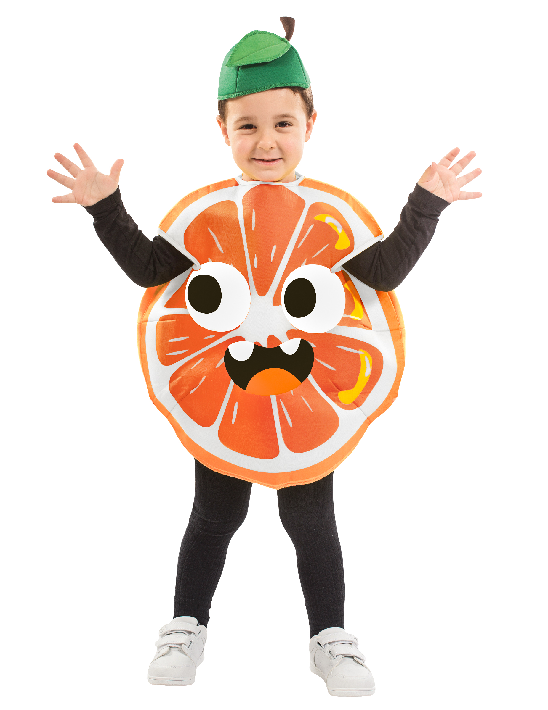 Kleine Orange Kinderkostüm für Karneval bunt