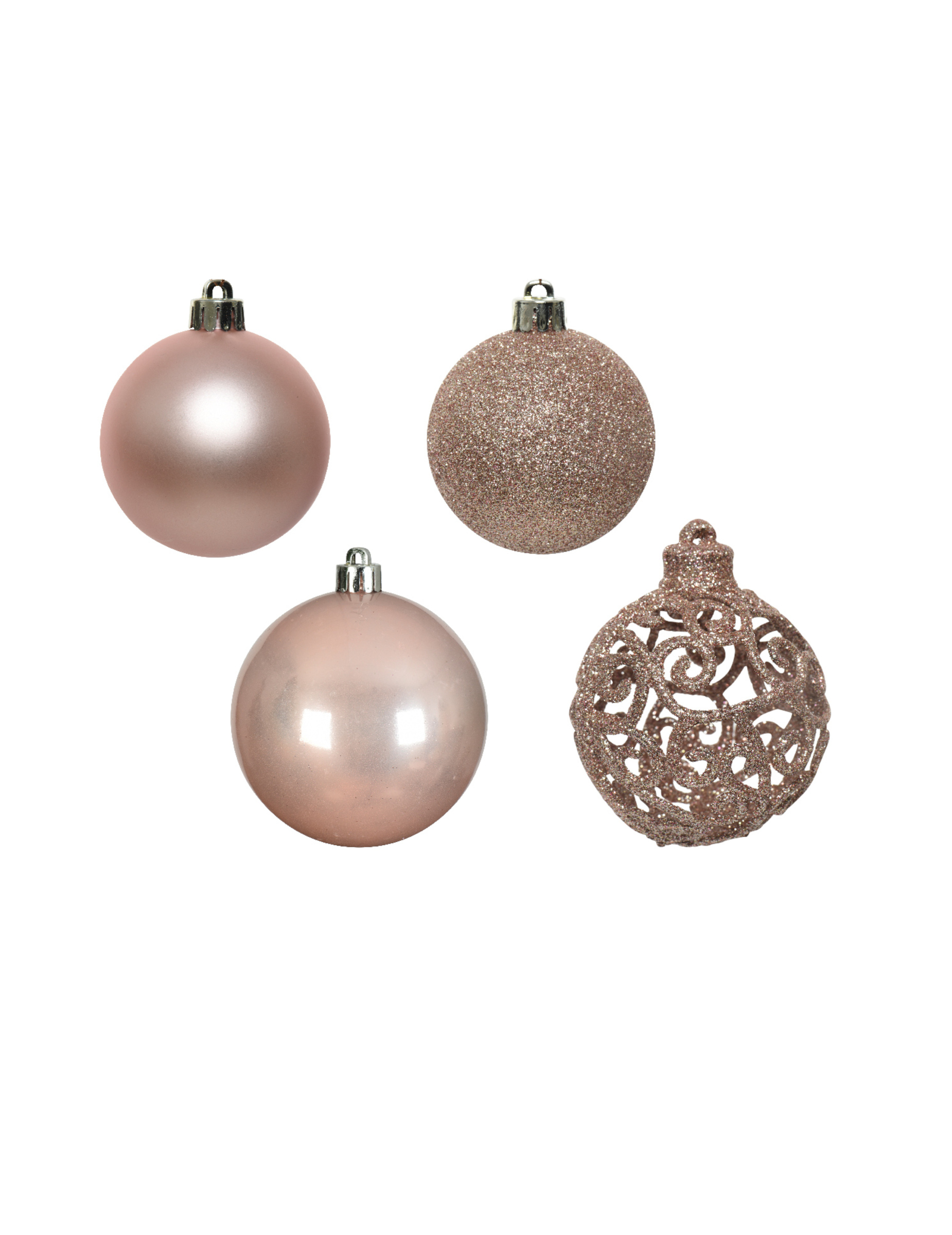 Kleine Weihnachtskugeln rosa 16 Stück 6 cm