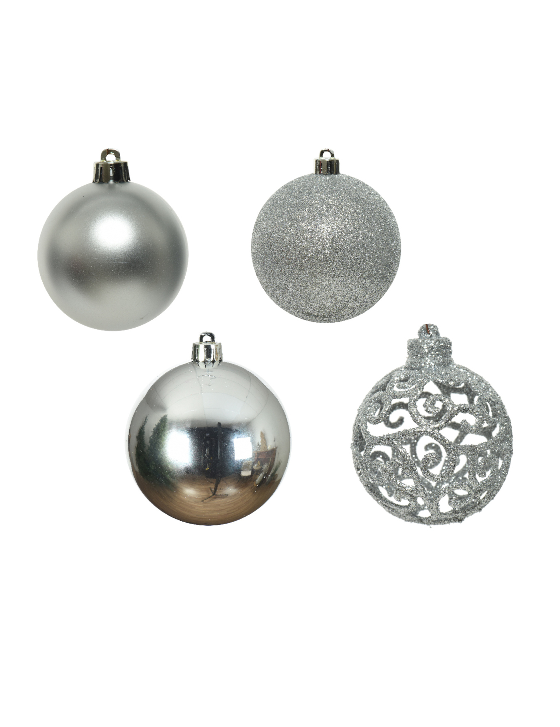 Kleine Weihnachtskugeln silber 16 Stück 6 cm