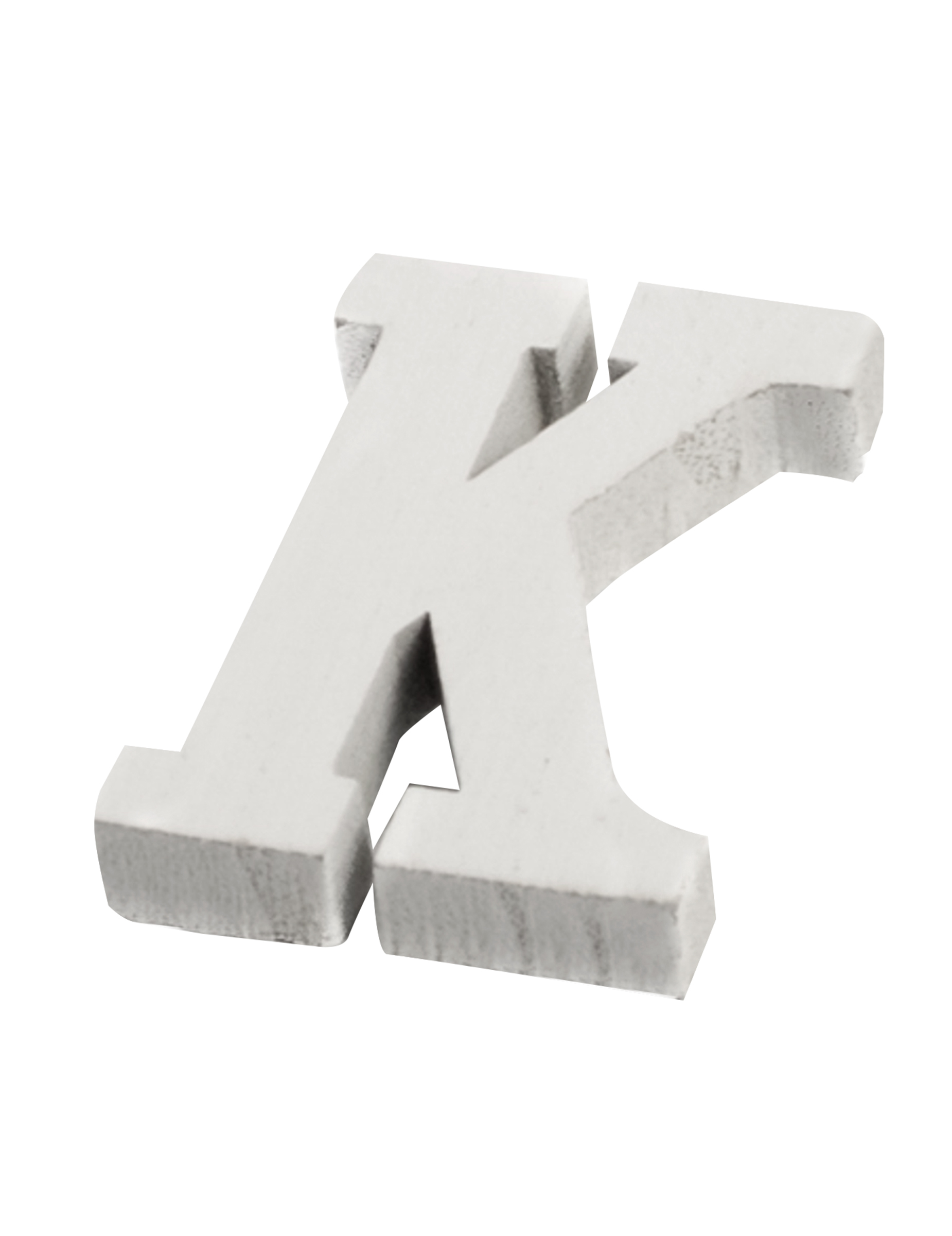 Kleine weiße Holz-Buchstabe K 5 cm für Hochzeitsdeko