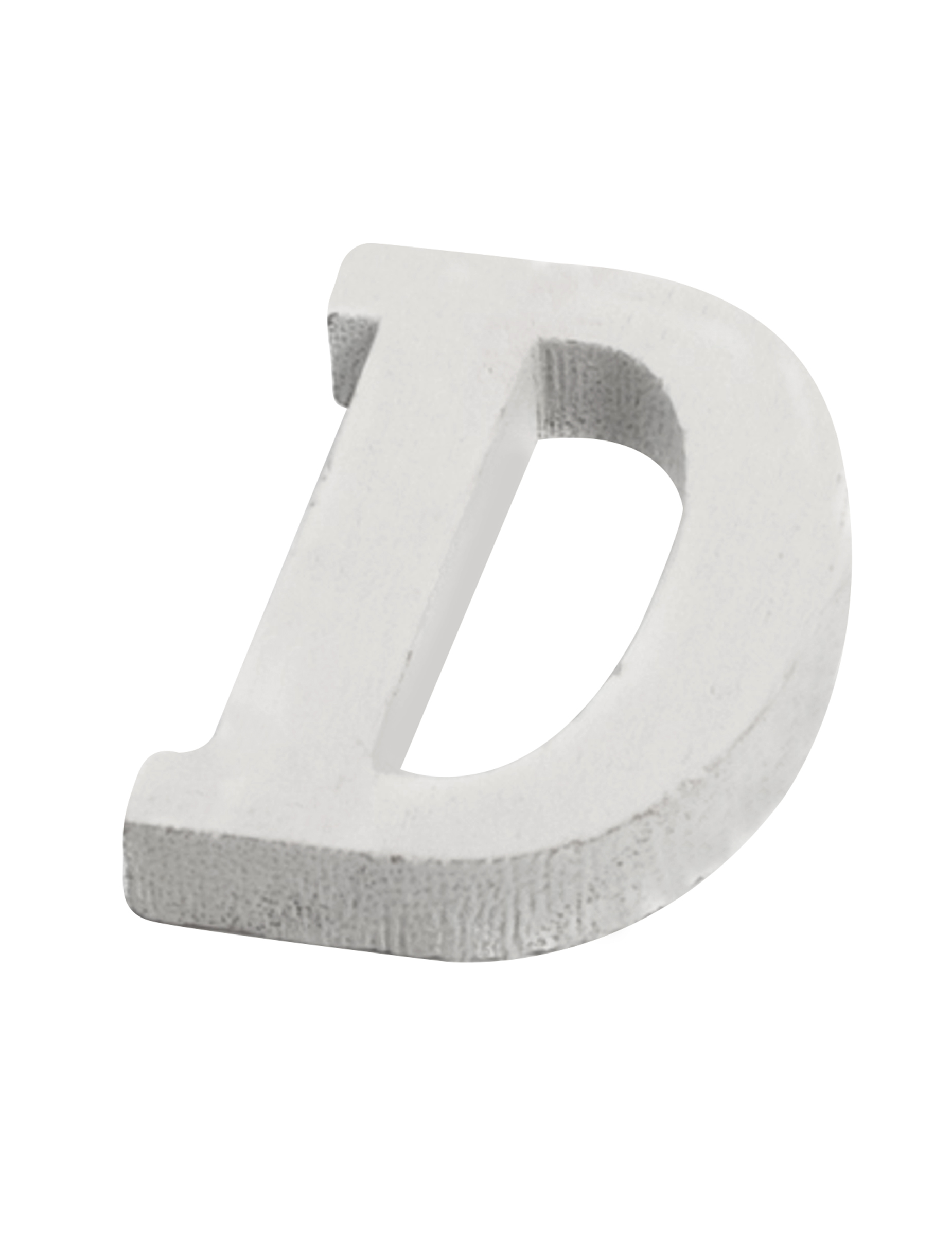 Kleine weiße Holzbuchstabe D (5 cm) für personalisierte Dekoration