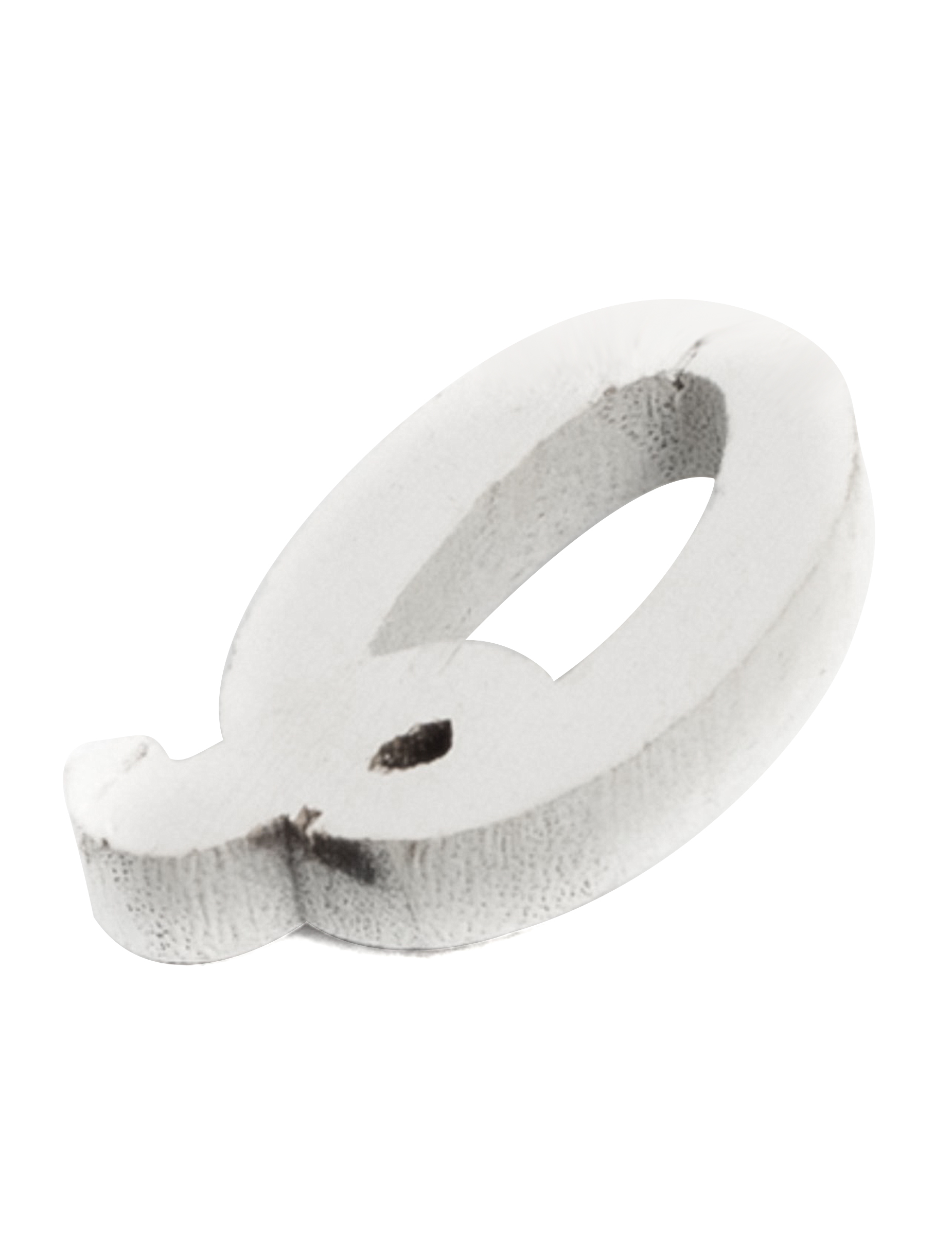 Kleiner Buchstabe Q aus weißem Holz 5 cm für Deko