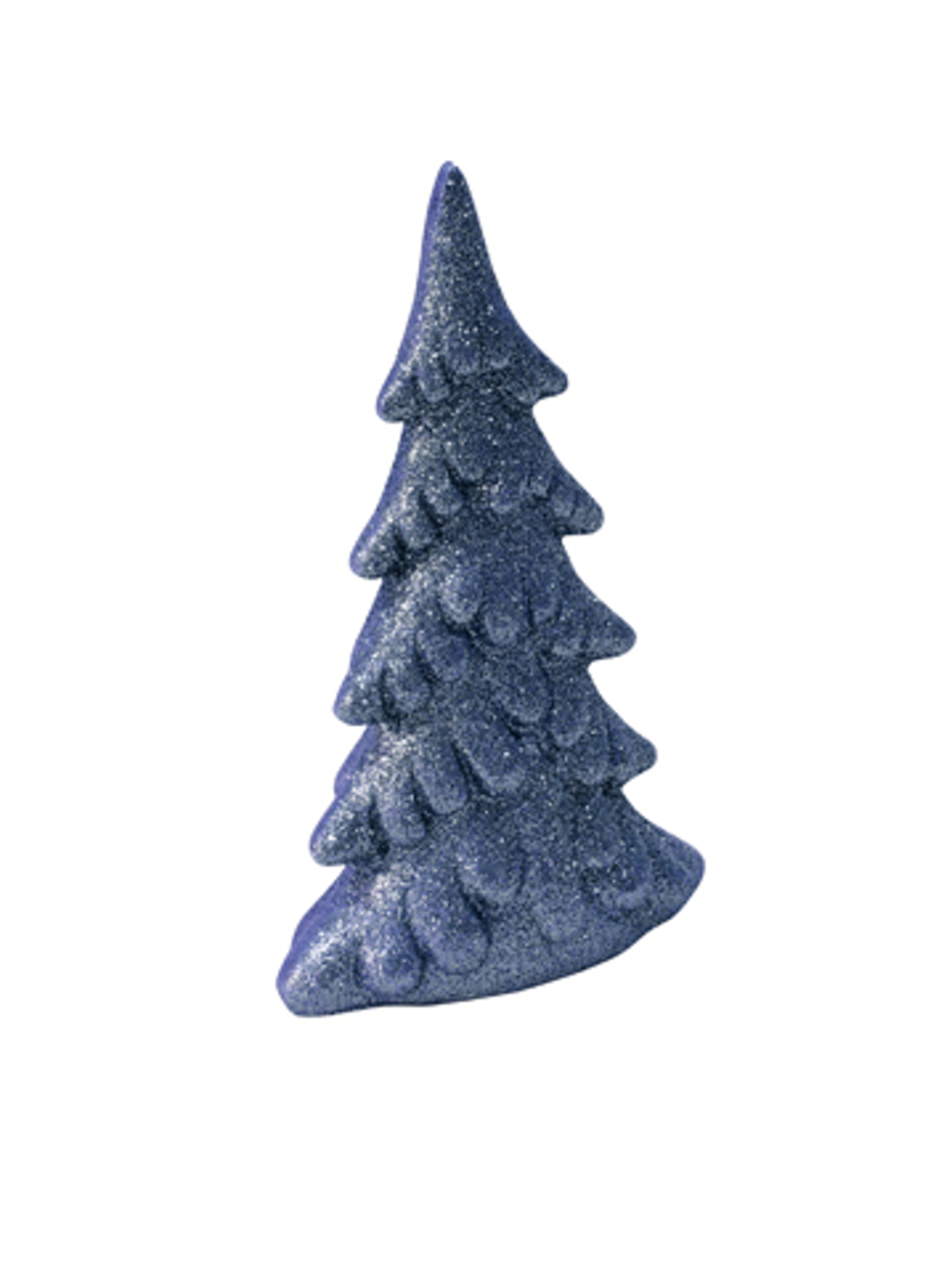 Kleiner Deko-Tannenbaum aus Harz Dunkelblau Glitzer 13 cm