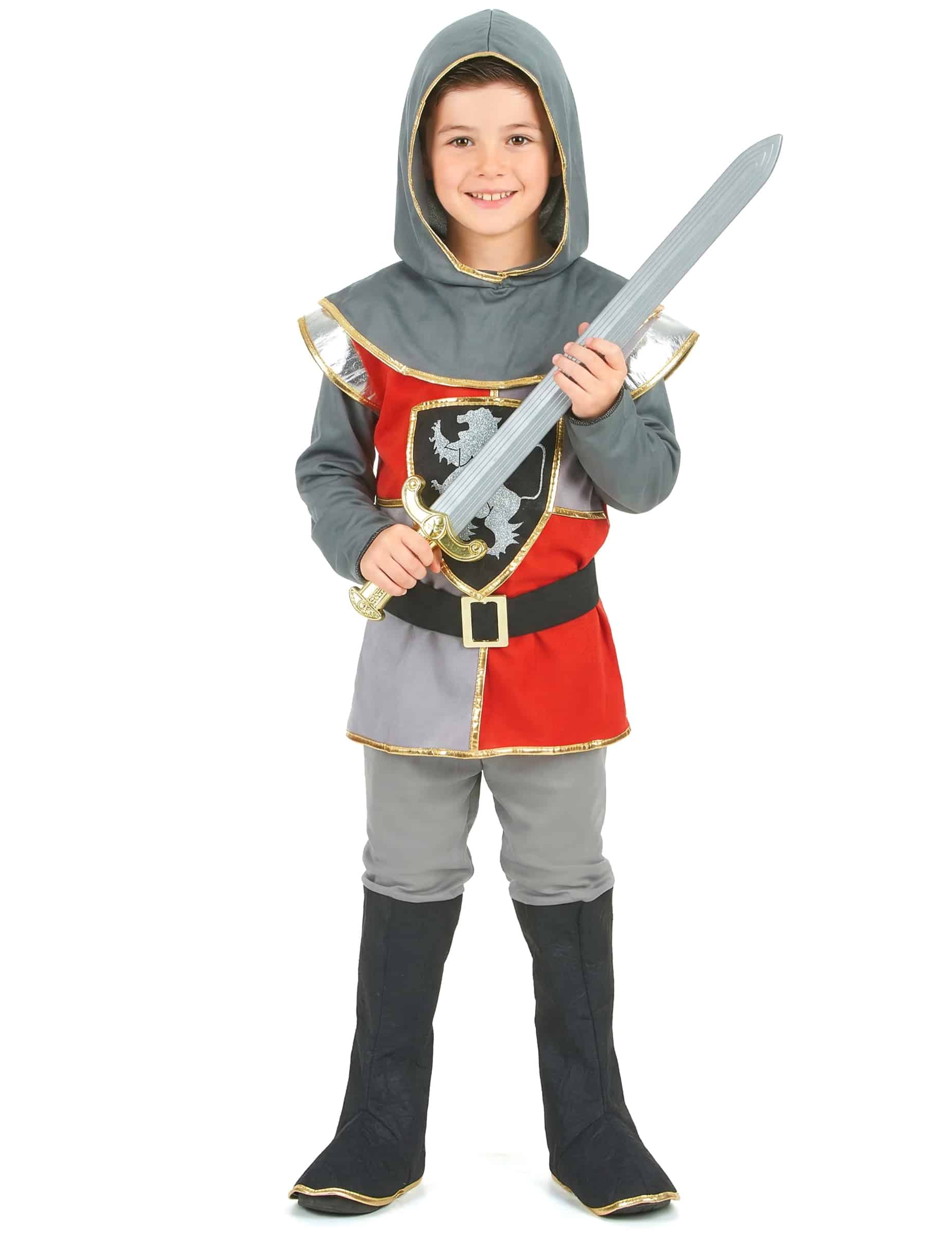 Kleiner Ritter Kinderkostüm Mittelalter silber-rot-schwarz