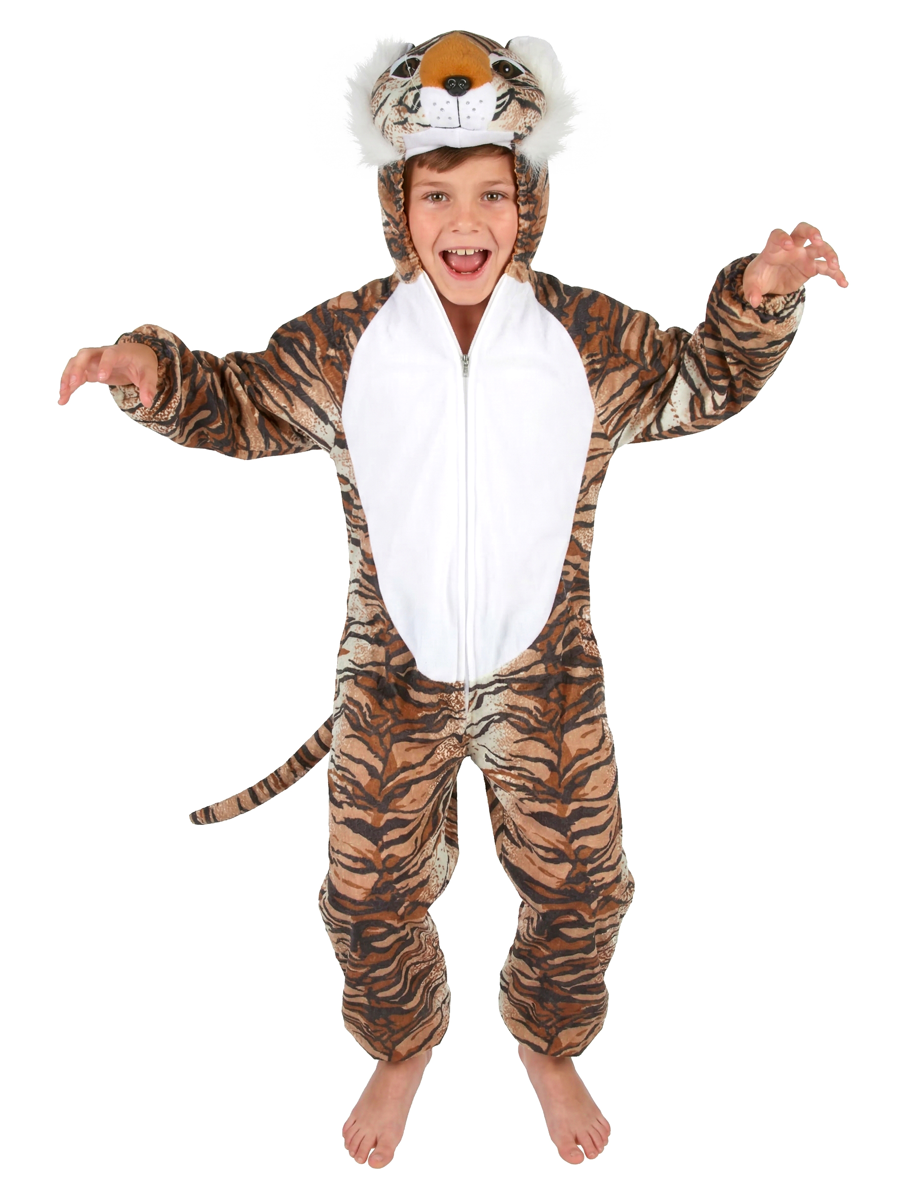Kleiner Tiger Kleinkinder-Tierkostüm braun-schwarz-weiss