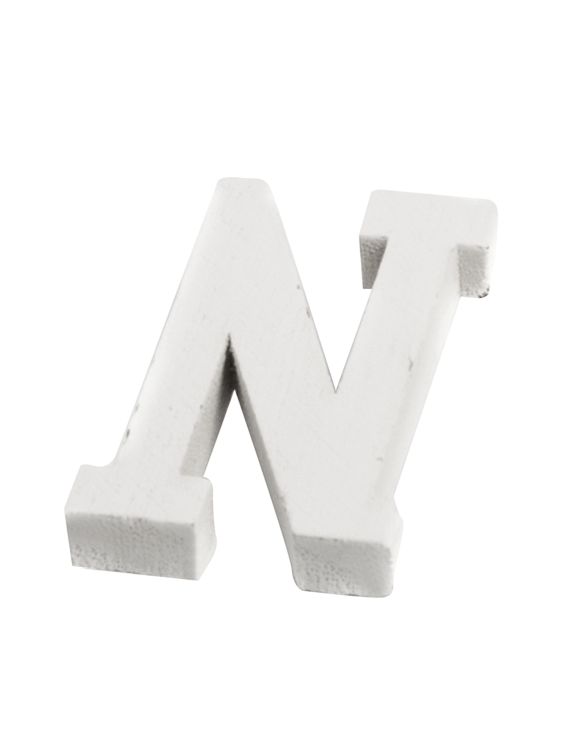 Kleiner weißer Holzbuchstabe n 5 cm für Hochzeit