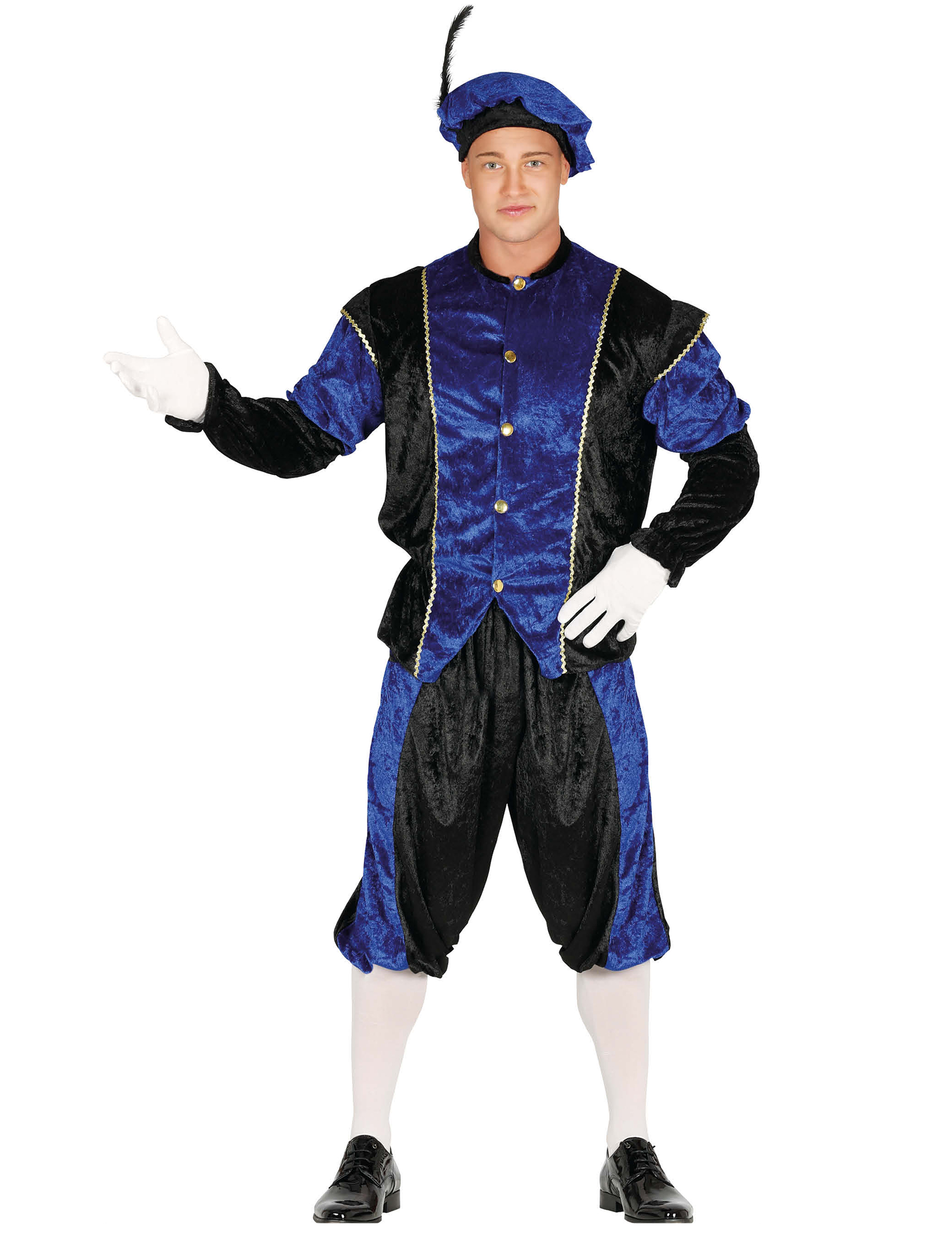 Knecht Ruprecht-Herrenkostüm für Weihnachten blau-schwarz