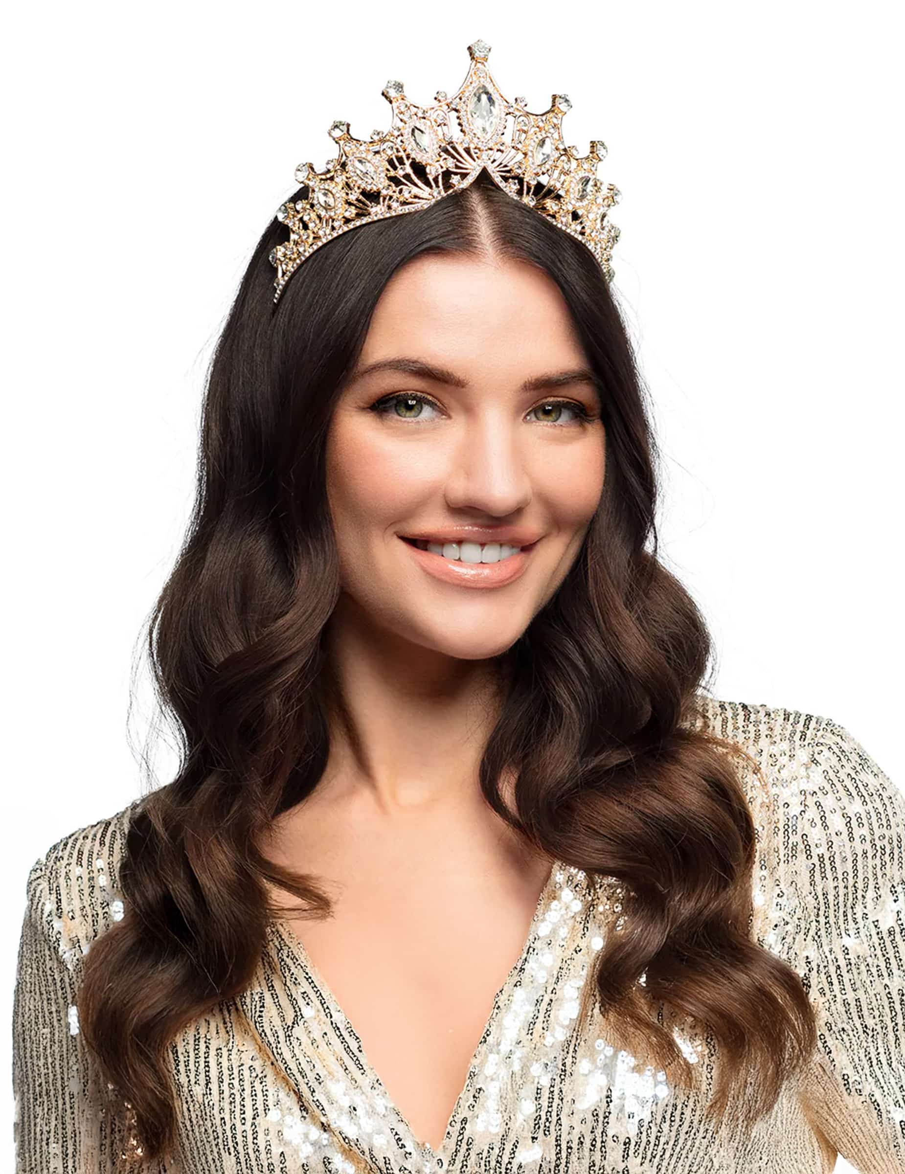 Königliches Diadem aus Metall Rosegold für Erwachsene