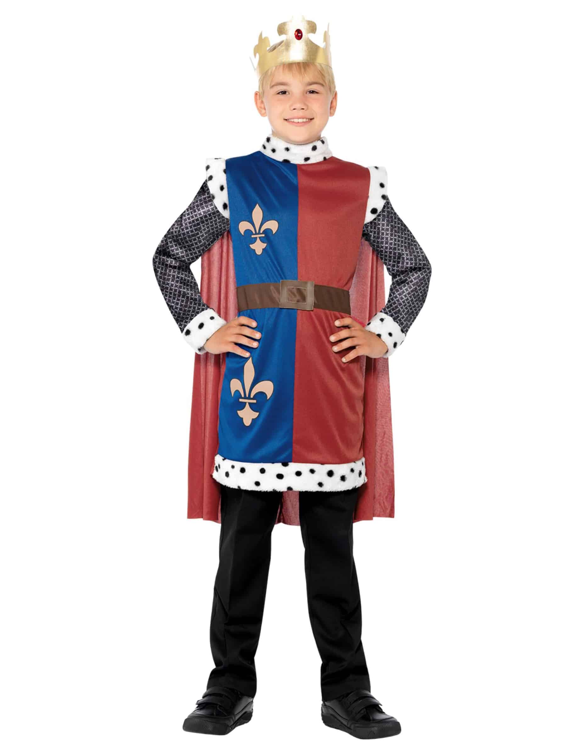 Königskostüm für Jungen blau-rot-weiss