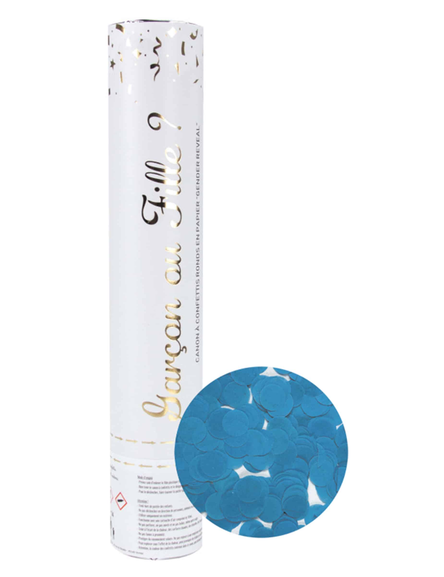 Konfetti Kanone Blau Gender Reveal 28 cm