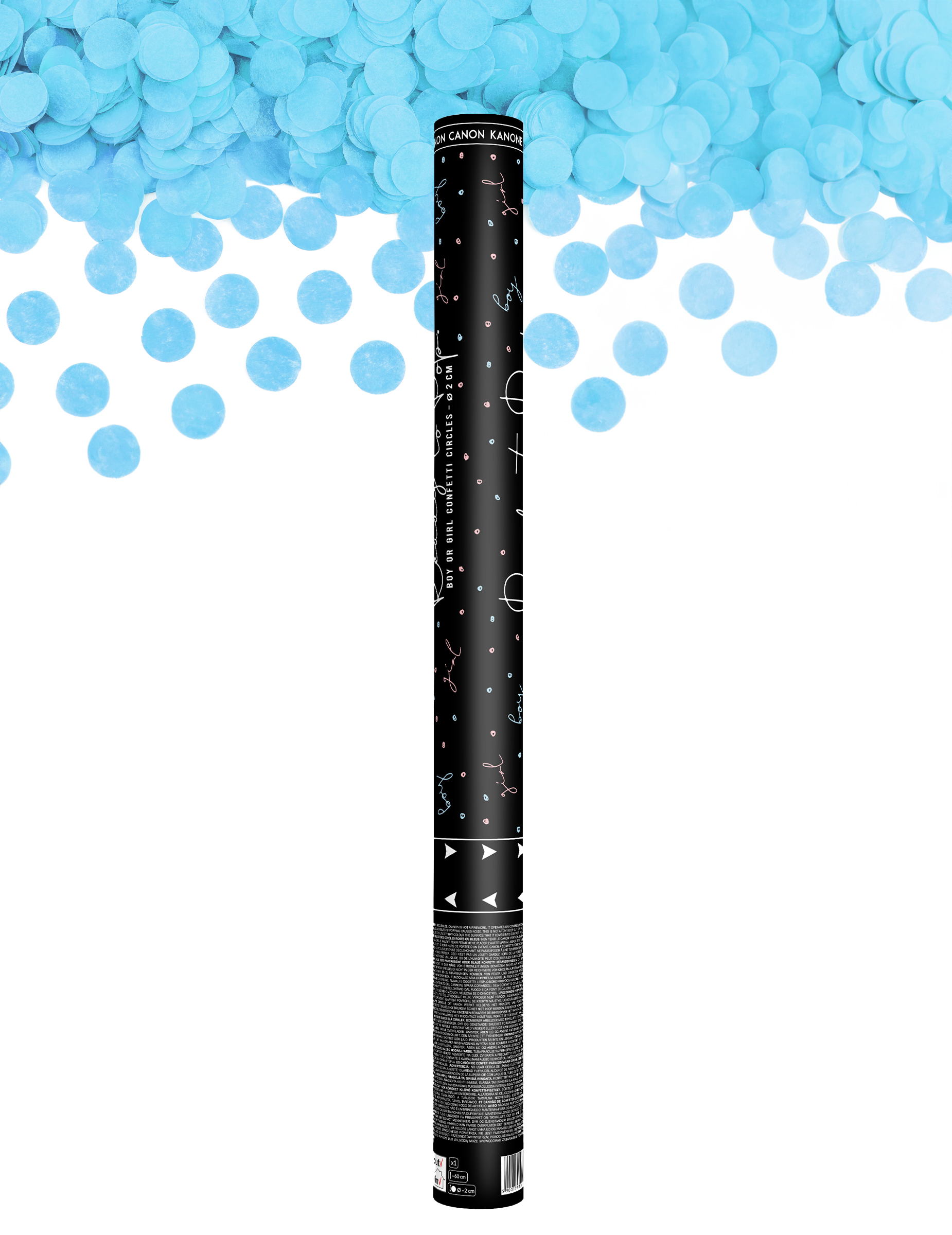 Konfetti Kanone Boy Blau 60 cm